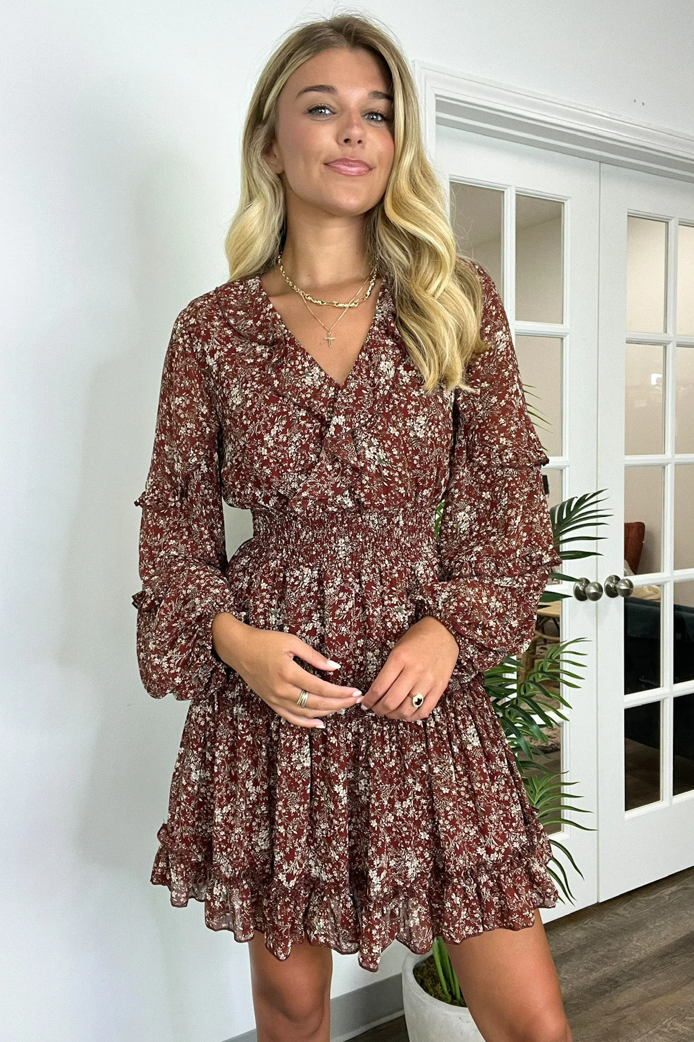 Abloom with Love Ruffled Smocked Floral Dress - FINAL SALE