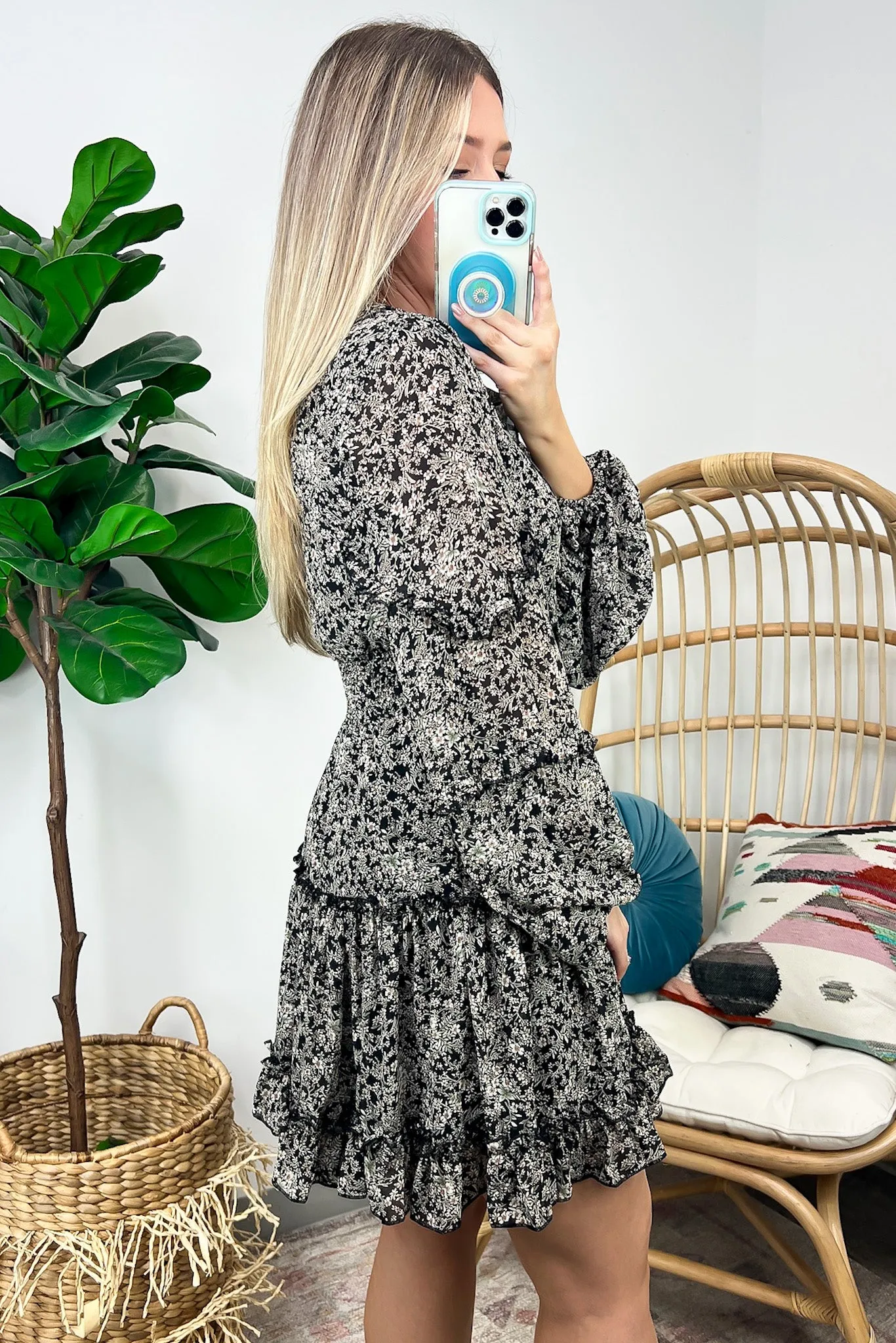 Abloom with Love Ruffled Smocked Floral Dress - FINAL SALE