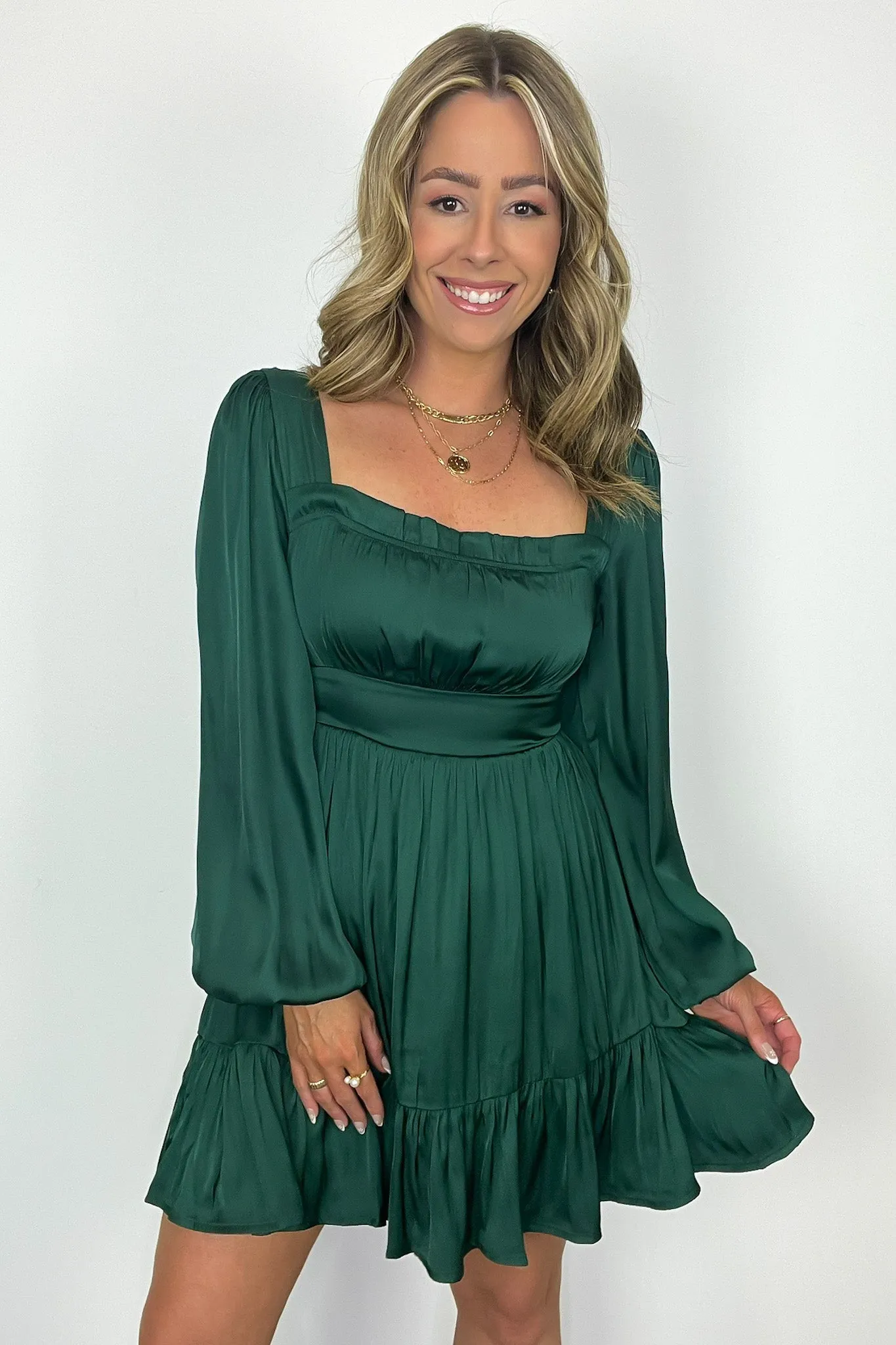 Acaida Square Neck Ruffle Dress - FINAL SALE