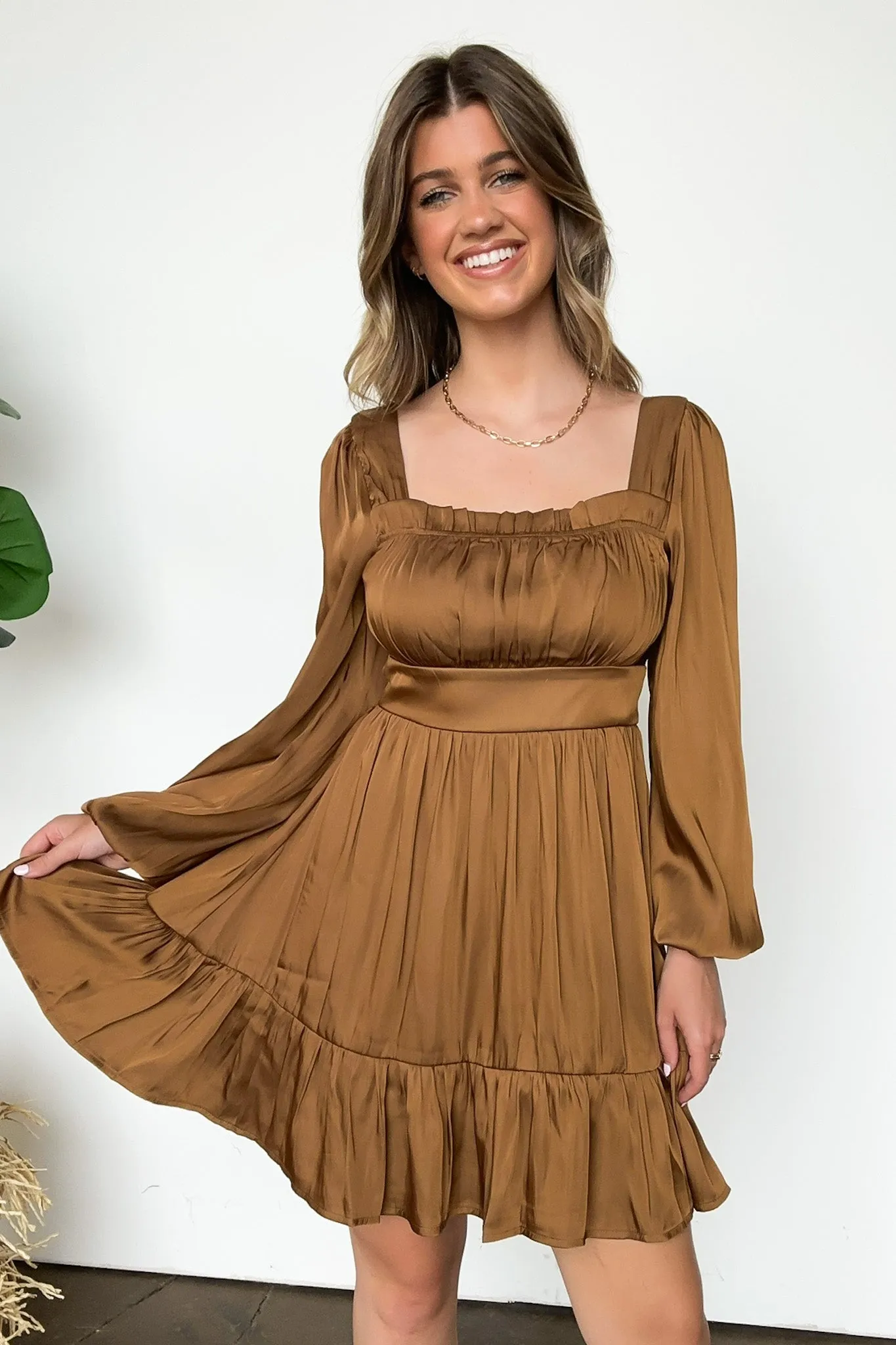Acaida Square Neck Ruffle Dress - FINAL SALE