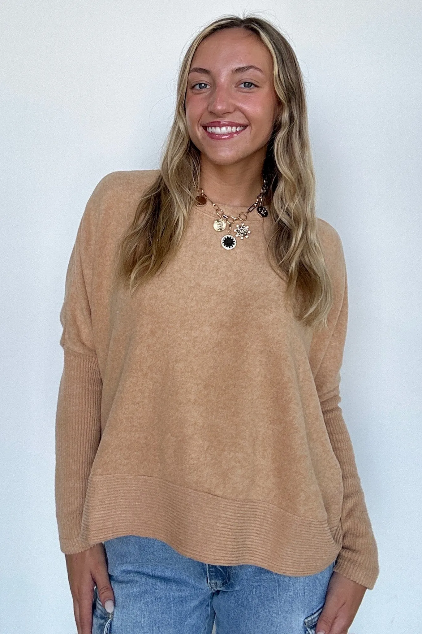 Adelaida Soft Knit Dolman Sleeve Sweater - BACK IN STOCK