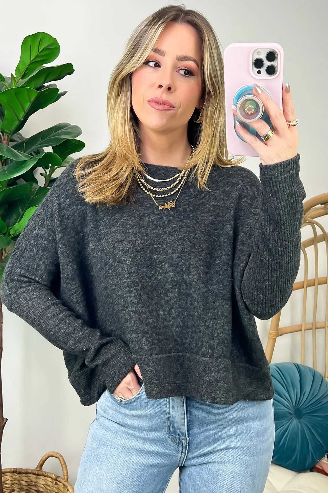 Adelaida Soft Knit Dolman Sleeve Sweater - BACK IN STOCK
