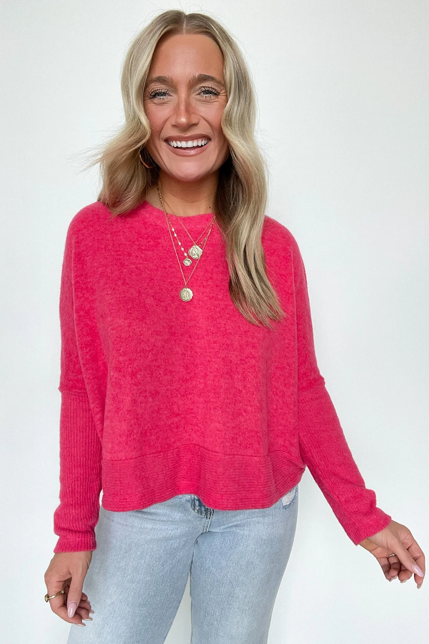 Adelaida Soft Knit Dolman Sleeve Sweater - BACK IN STOCK