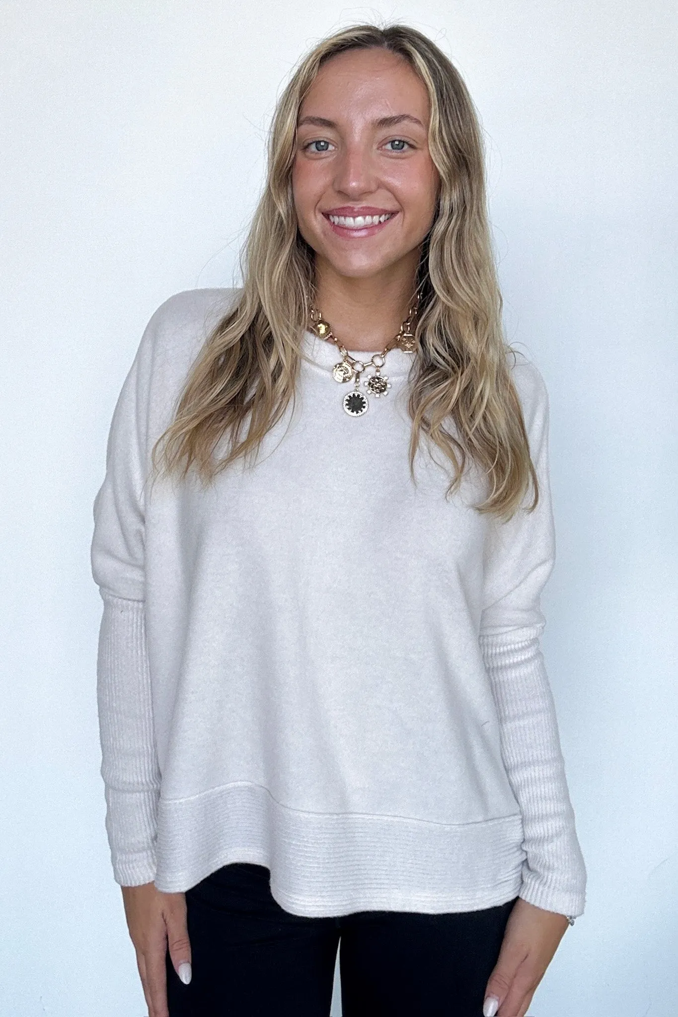 Adelaida Soft Knit Dolman Sleeve Sweater - BACK IN STOCK