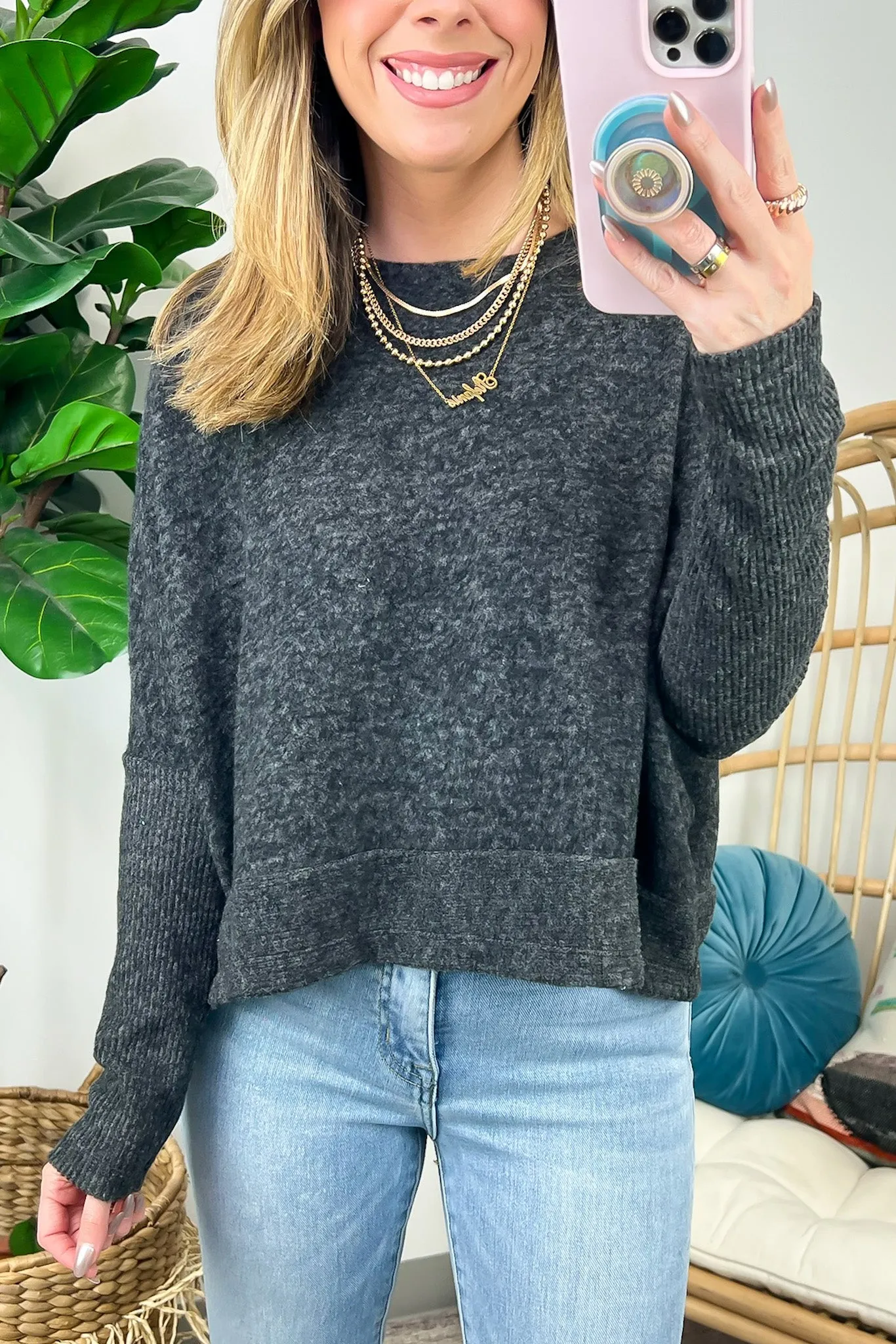 Adelaida Soft Knit Dolman Sleeve Sweater - BACK IN STOCK