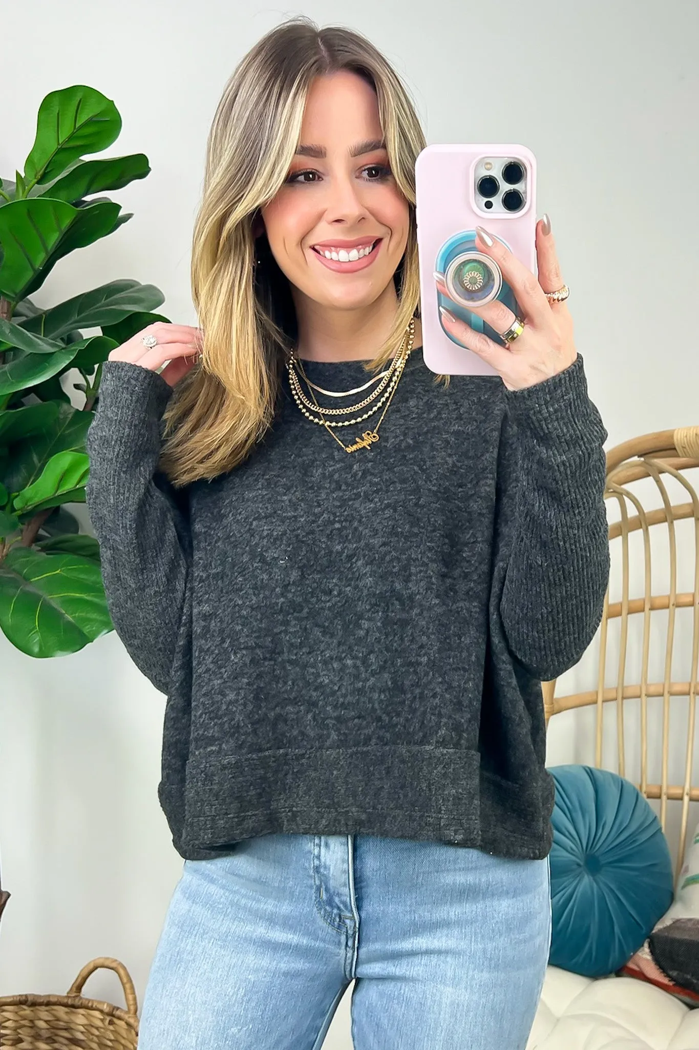Adelaida Soft Knit Dolman Sleeve Sweater - BACK IN STOCK