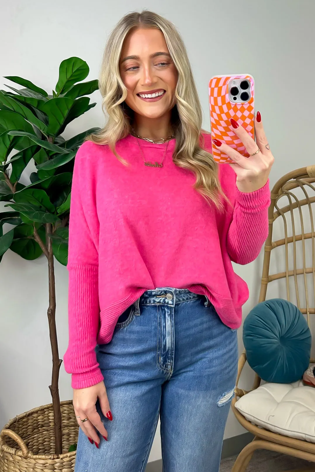 Adelaida Soft Knit Dolman Sleeve Sweater - BACK IN STOCK