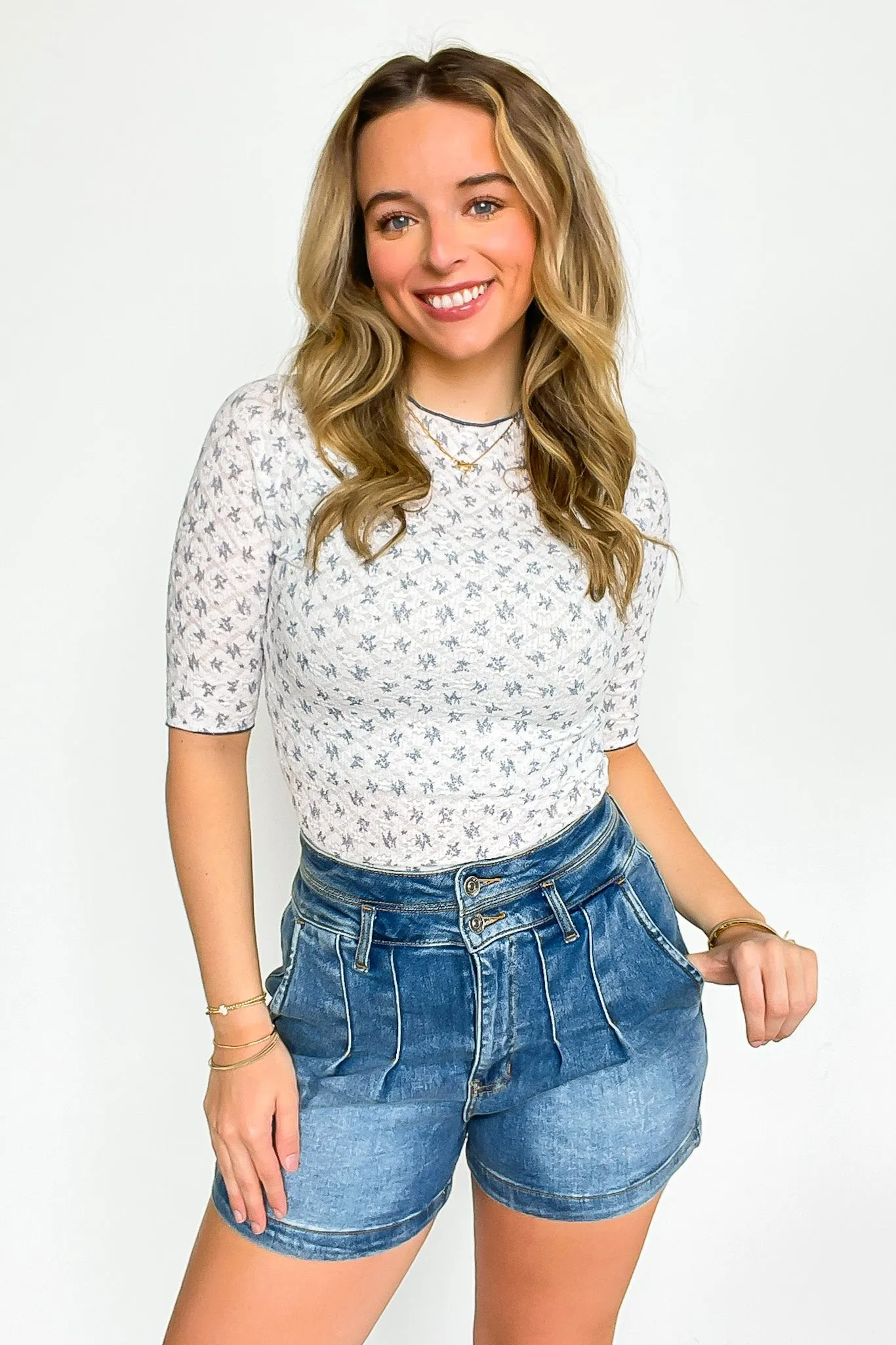 Adora Lace Stretch Floral Top