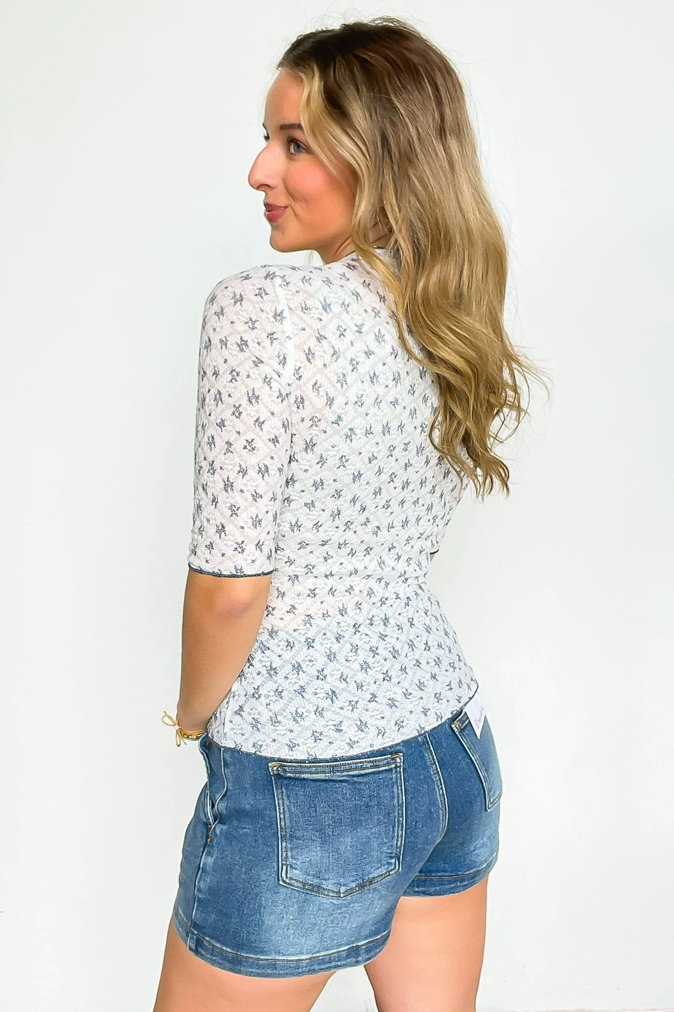 Adora Lace Stretch Floral Top
