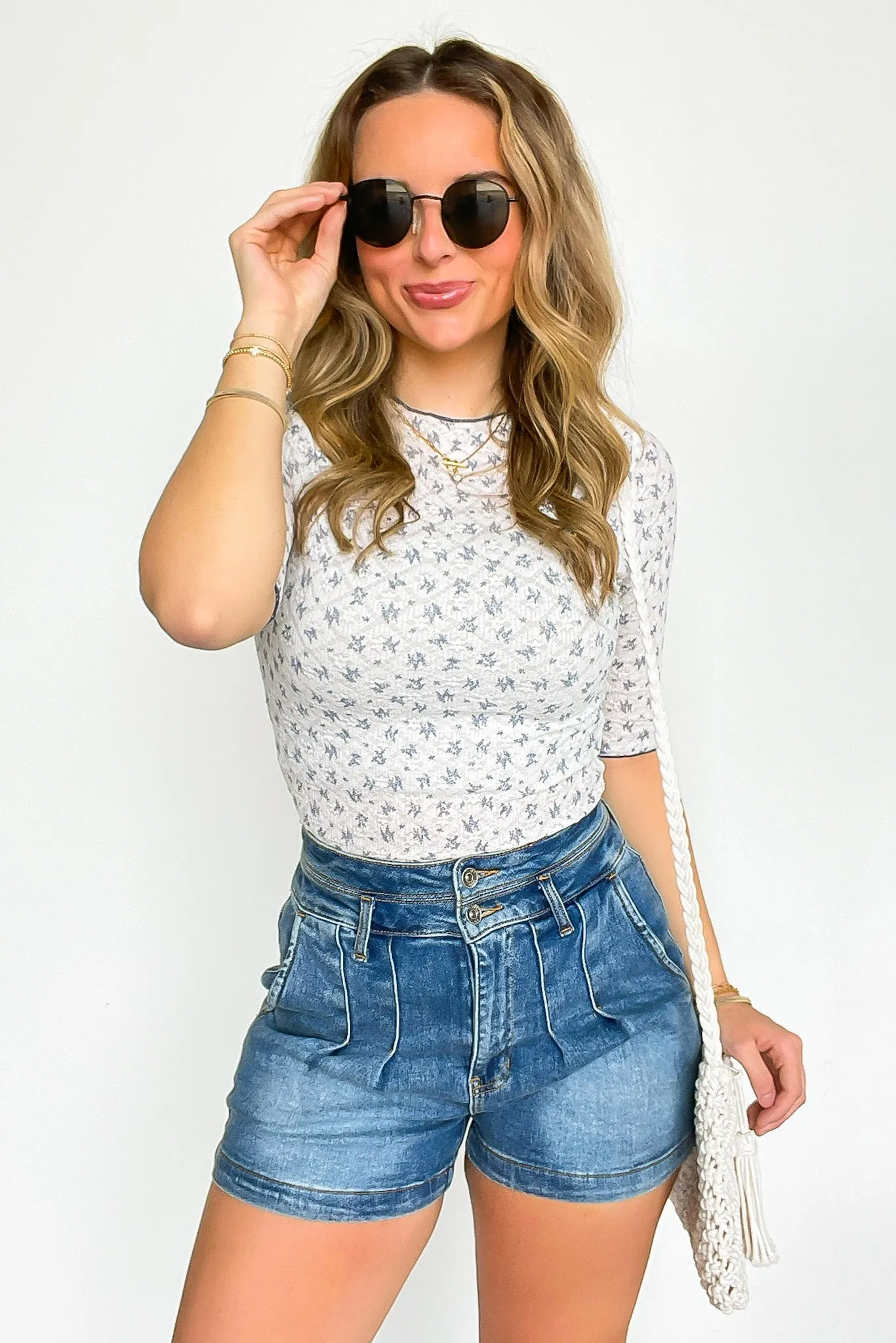 Adora Lace Stretch Floral Top