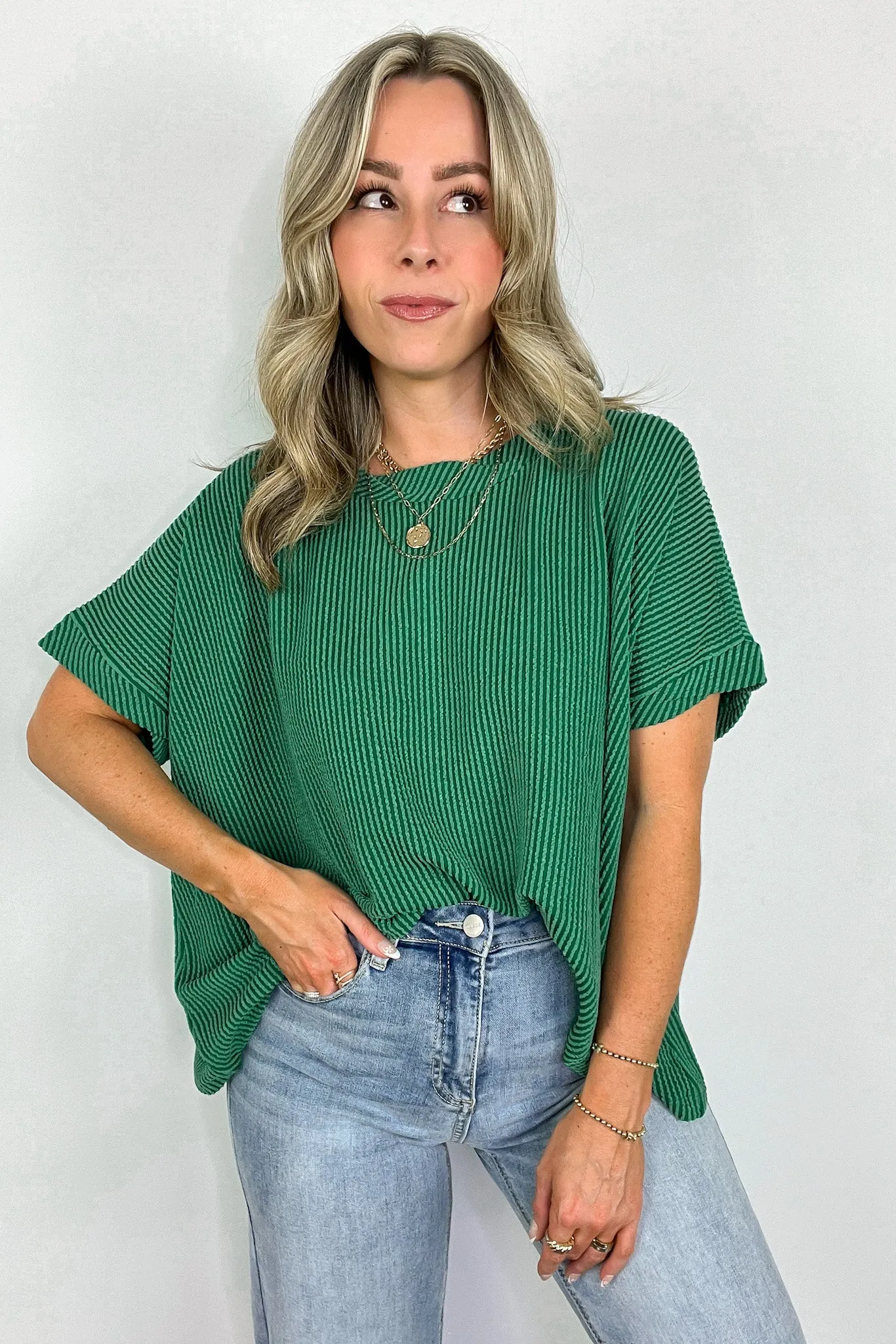 Adriano Rib Knit Twist Sleeve Top - BACK IN STOCK