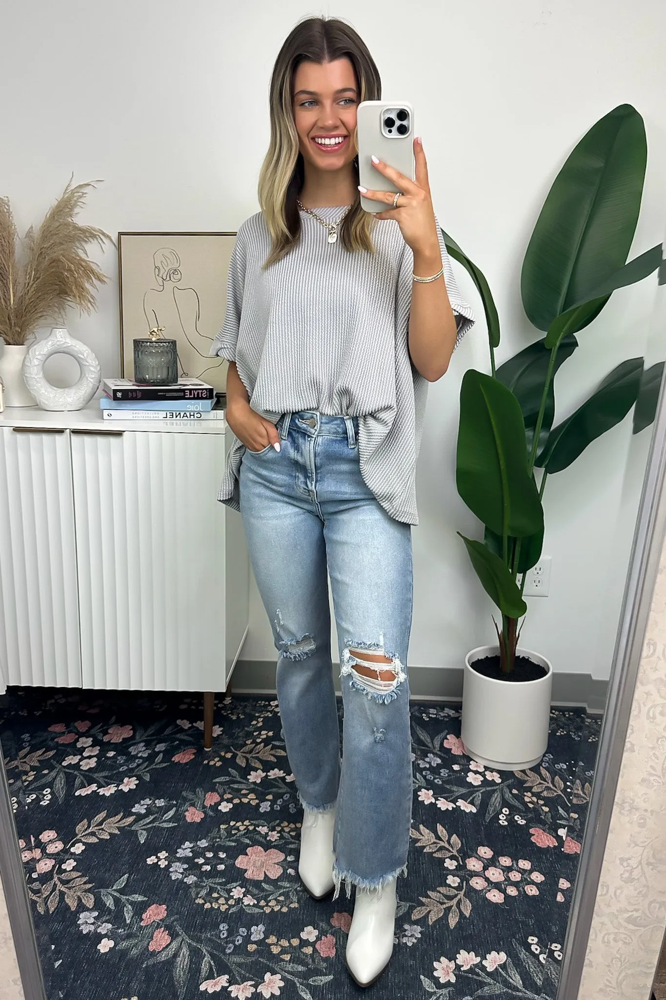 Adriano Rib Knit Twist Sleeve Top - BACK IN STOCK