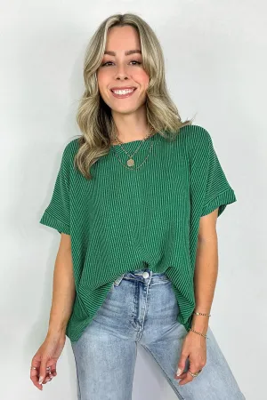 Adriano Rib Knit Twist Sleeve Top - BACK IN STOCK