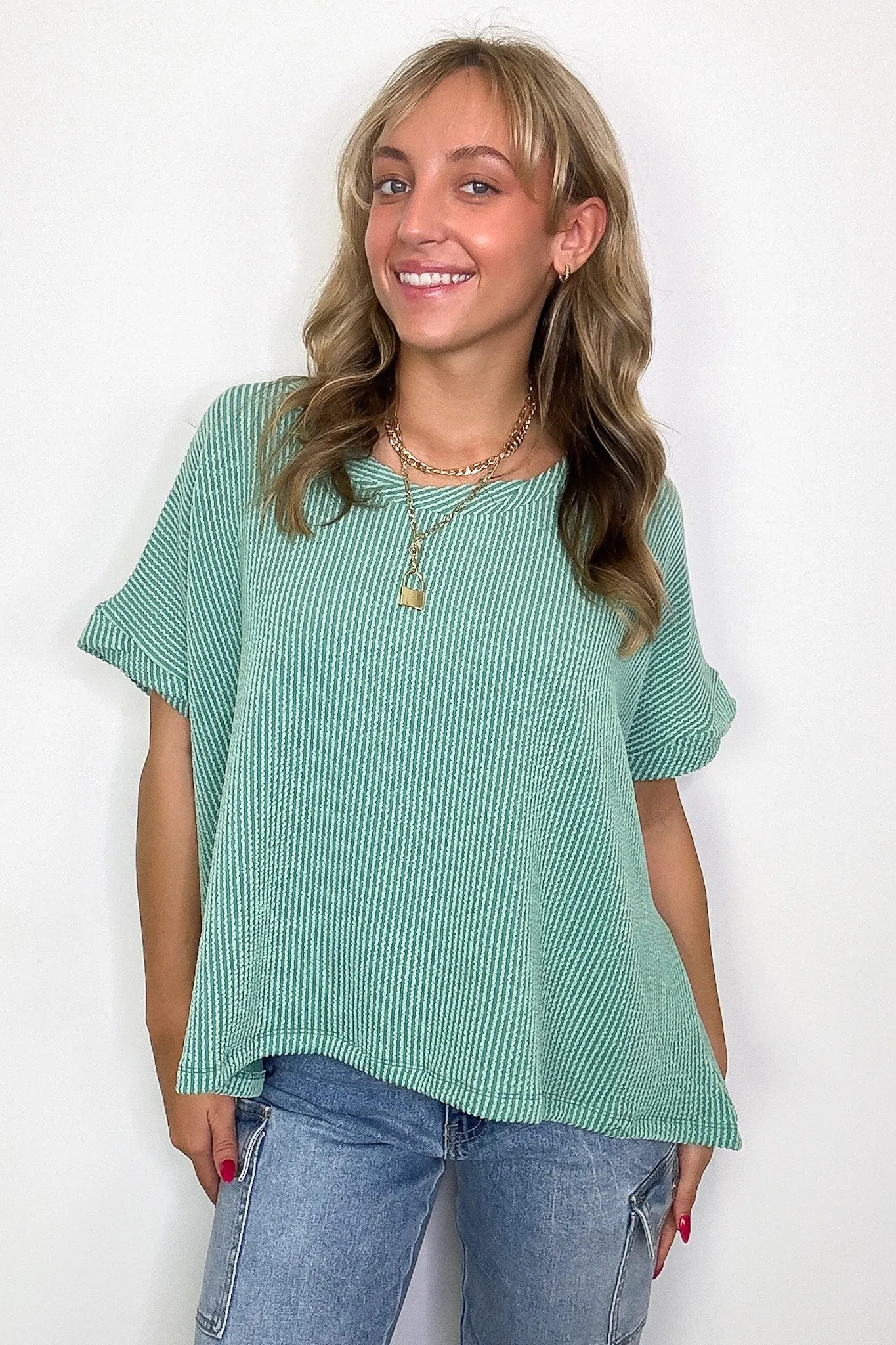 Adriano Rib Knit Twist Sleeve Top - BACK IN STOCK