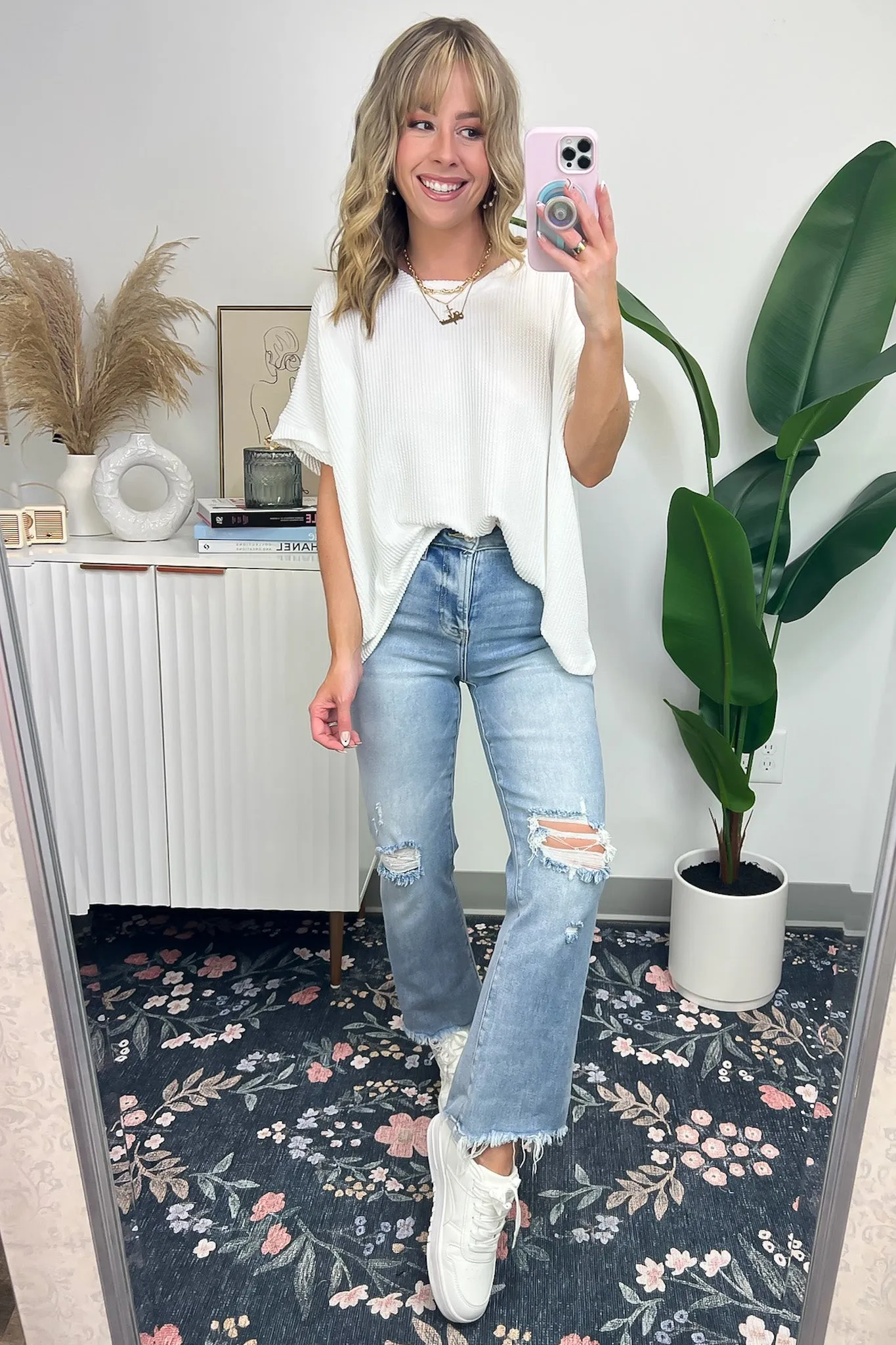 Adriano Rib Knit Twist Sleeve Top - BACK IN STOCK