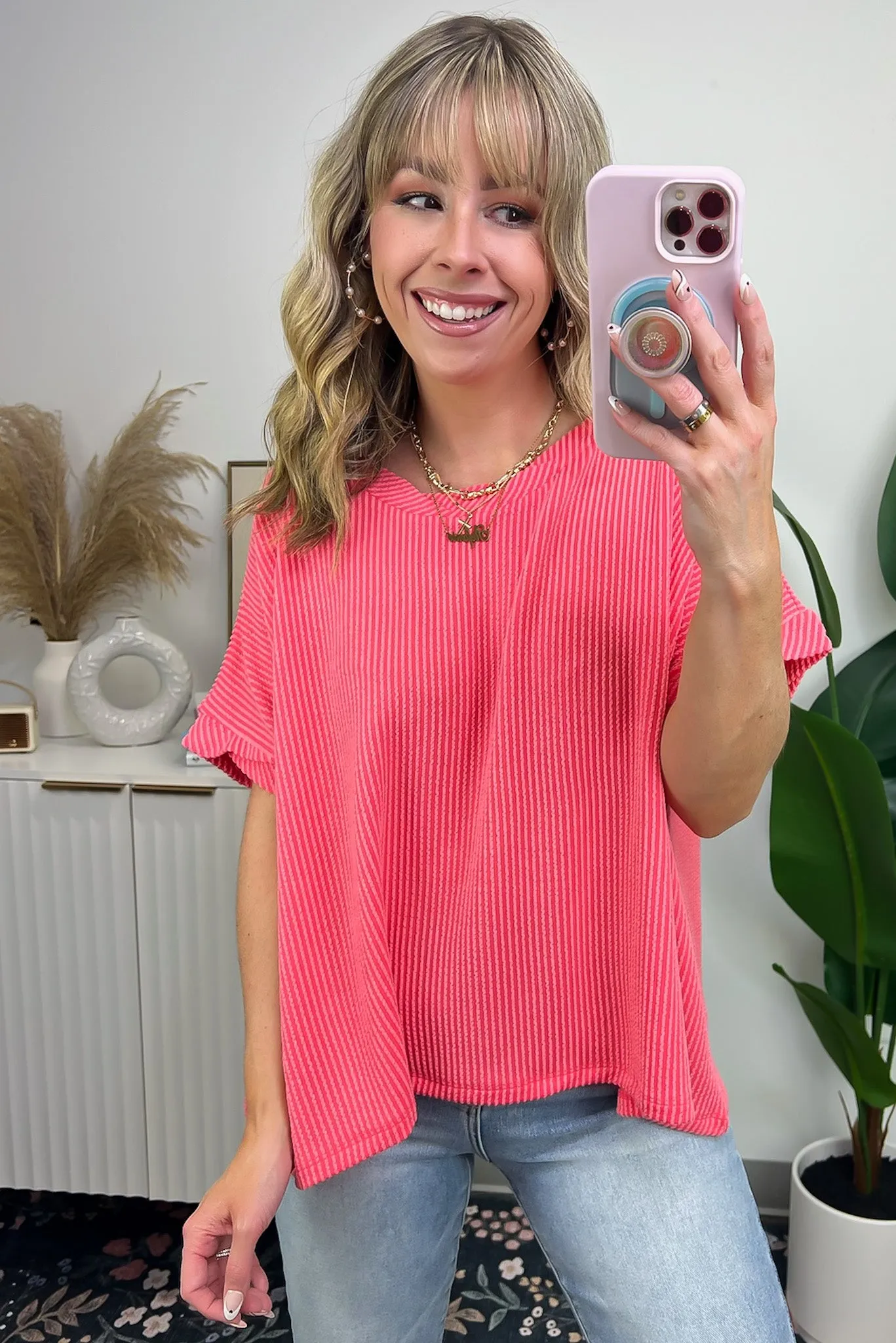 Adriano Rib Knit Twist Sleeve Top - BACK IN STOCK