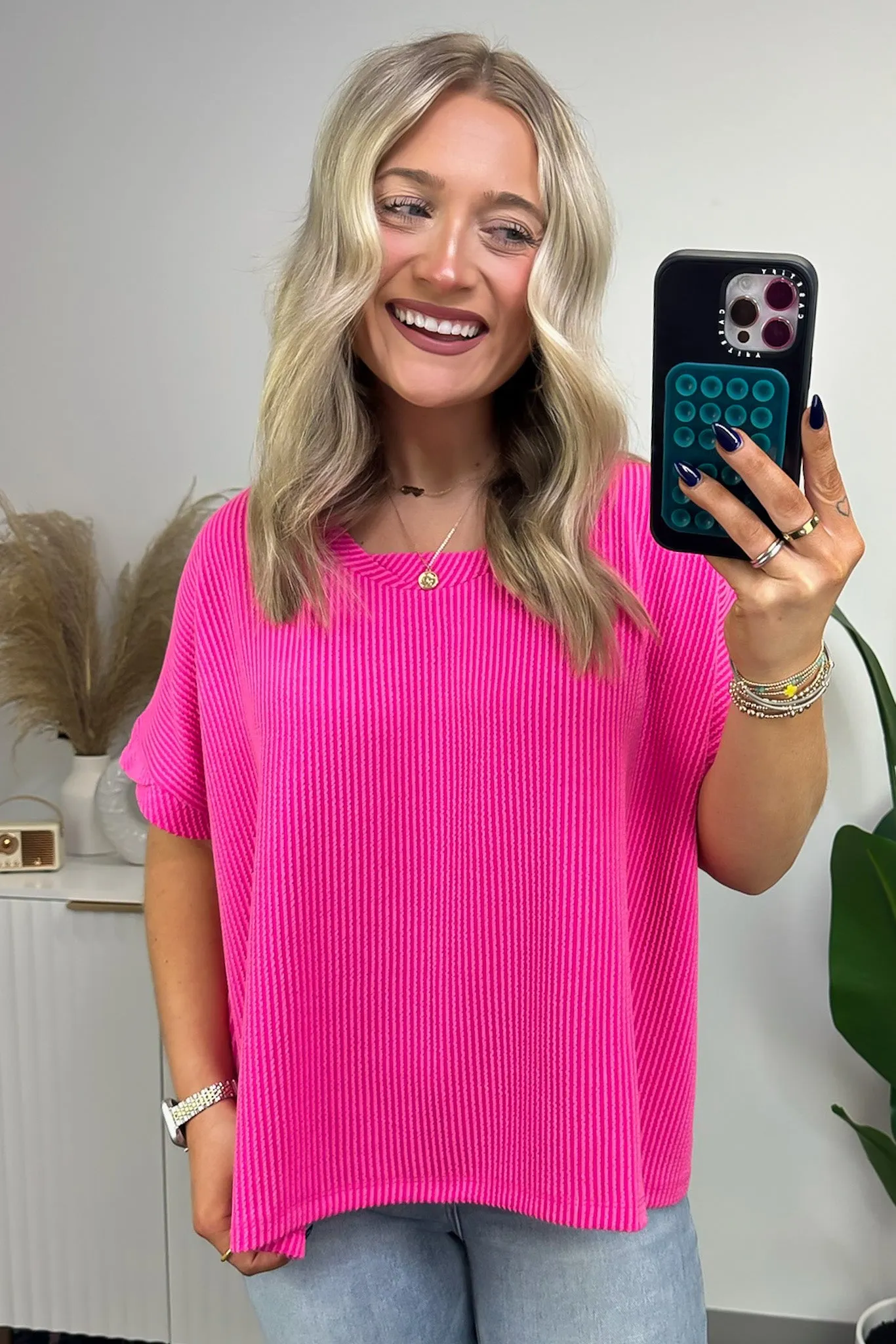 Adriano Rib Knit Twist Sleeve Top - BACK IN STOCK