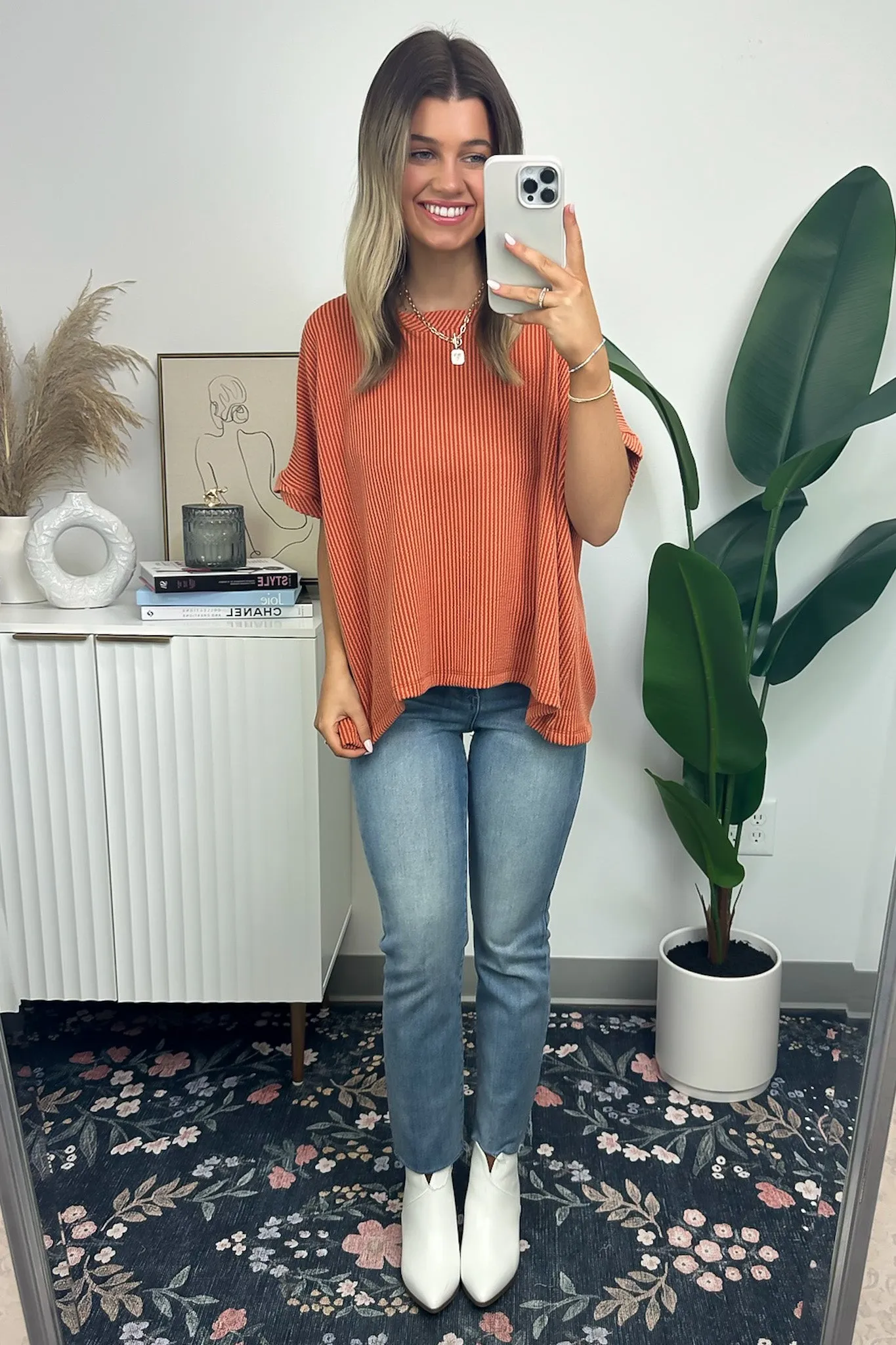 Adriano Rib Knit Twist Sleeve Top - BACK IN STOCK