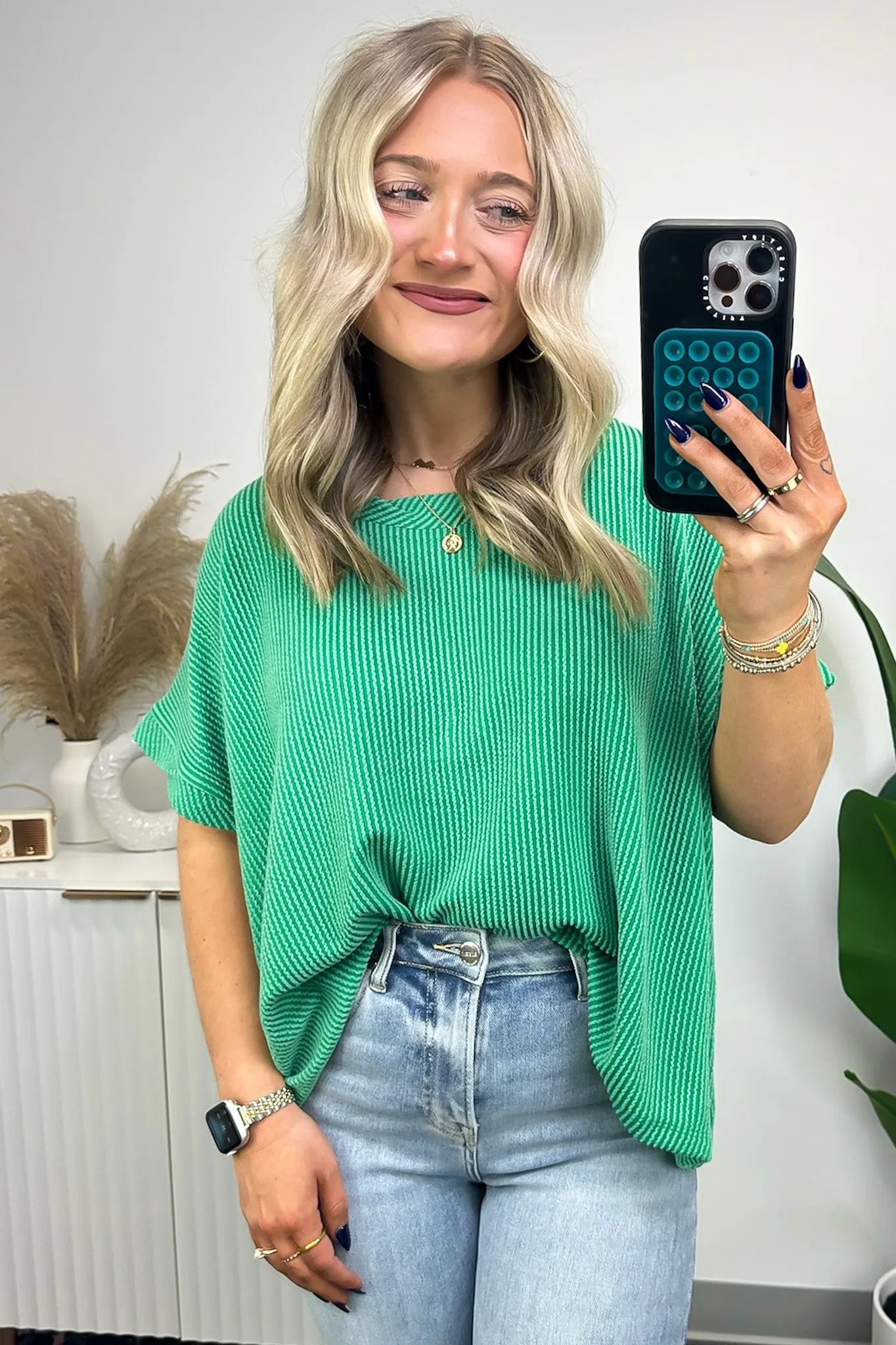Adriano Rib Knit Twist Sleeve Top - BACK IN STOCK