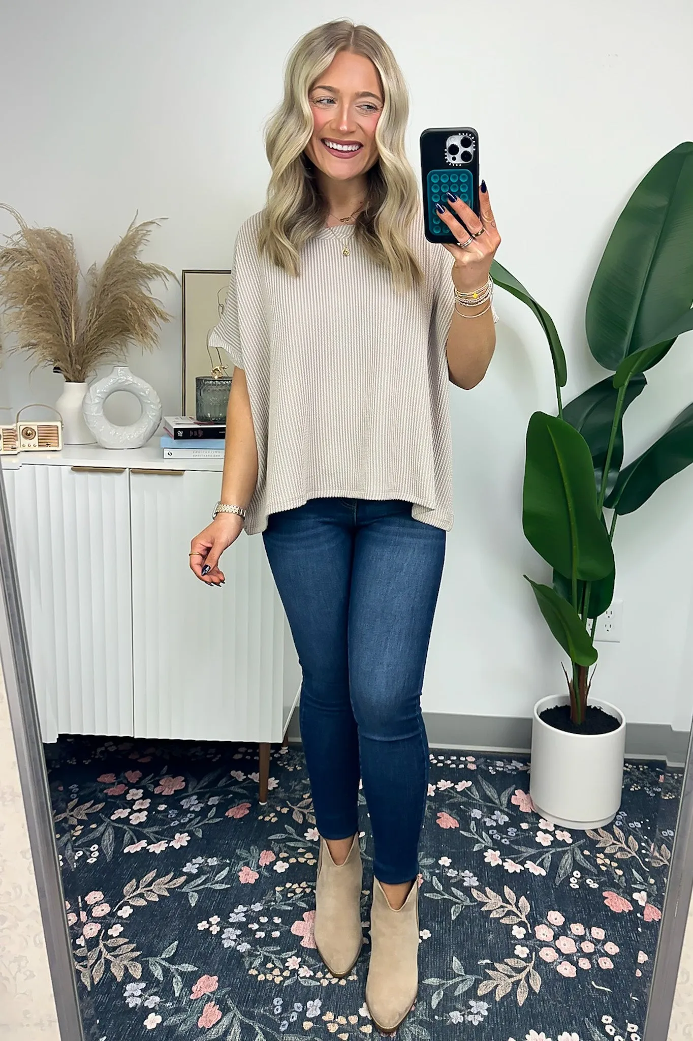Adriano Rib Knit Twist Sleeve Top - BACK IN STOCK