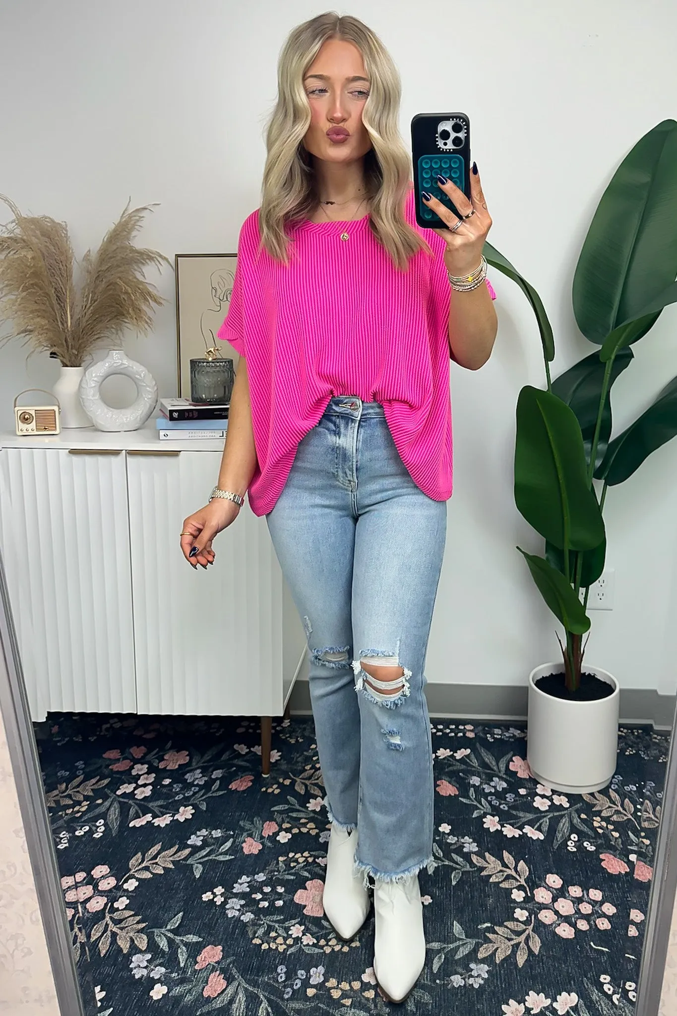 Adriano Rib Knit Twist Sleeve Top - BACK IN STOCK
