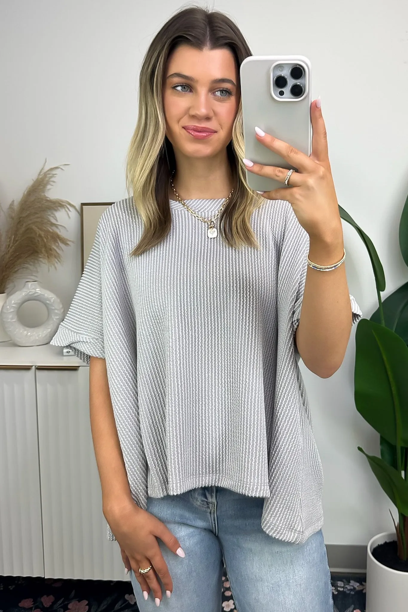 Adriano Rib Knit Twist Sleeve Top - BACK IN STOCK