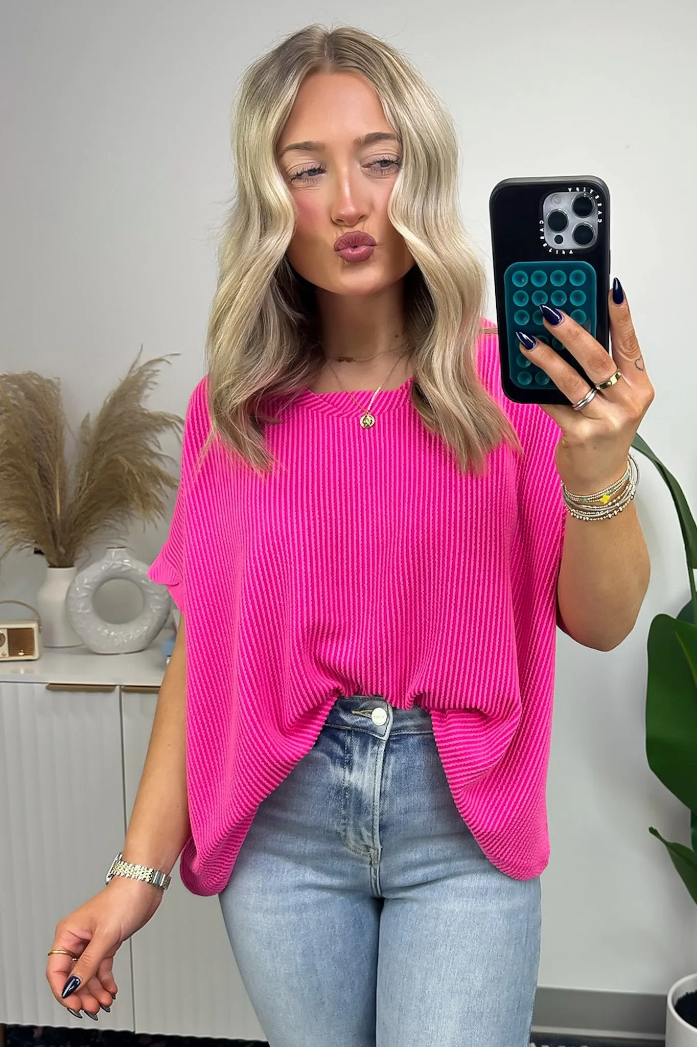 Adriano Rib Knit Twist Sleeve Top - BACK IN STOCK