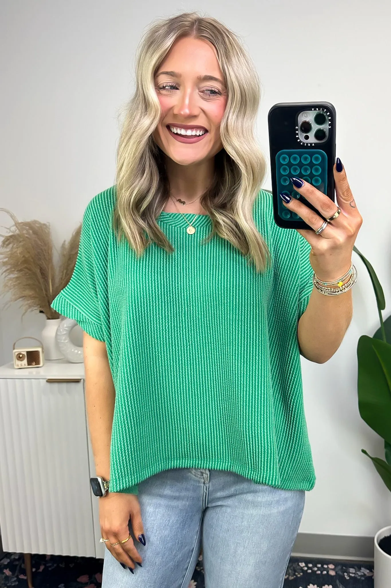 Adriano Rib Knit Twist Sleeve Top - BACK IN STOCK