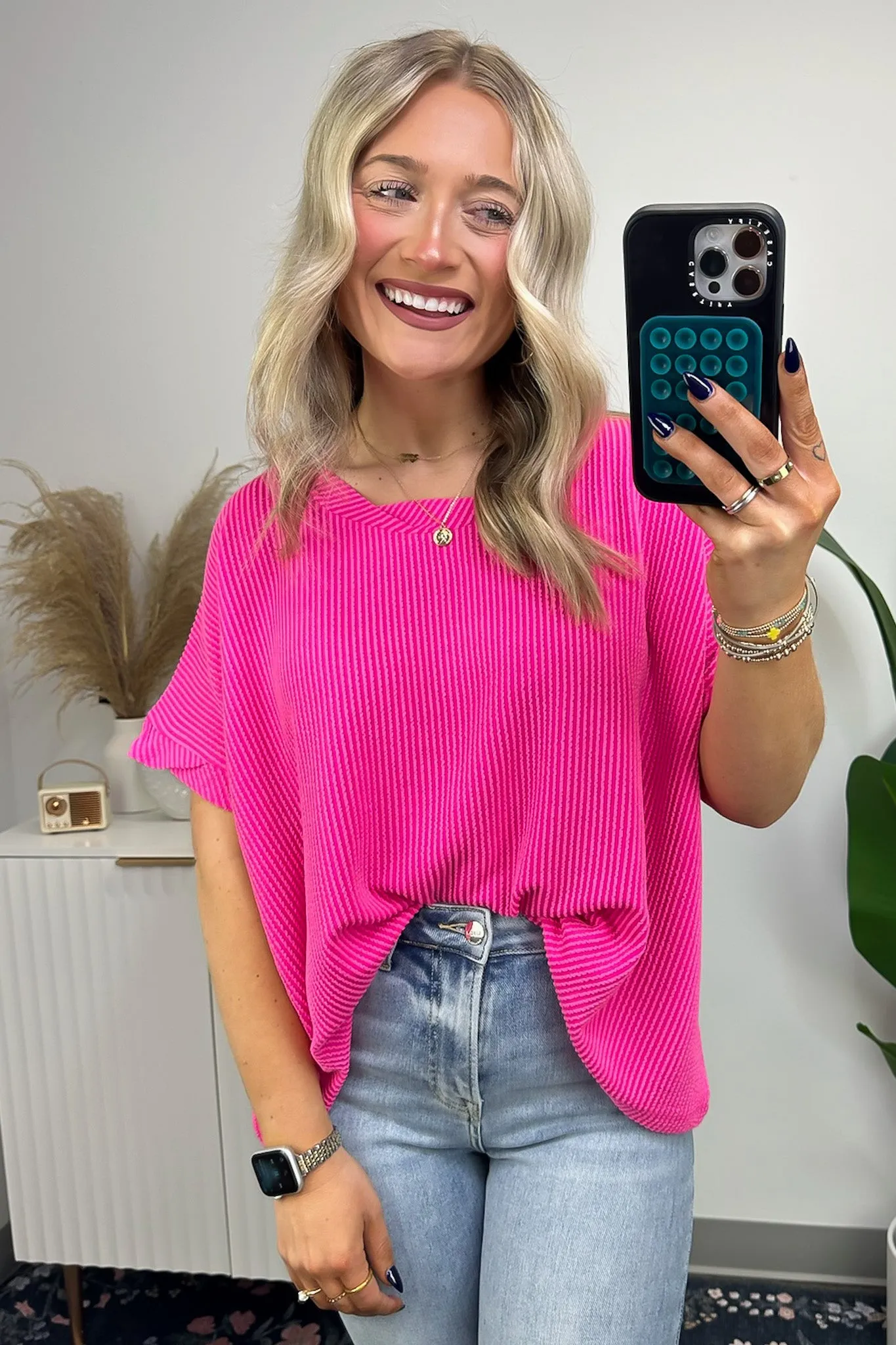 Adriano Rib Knit Twist Sleeve Top - BACK IN STOCK