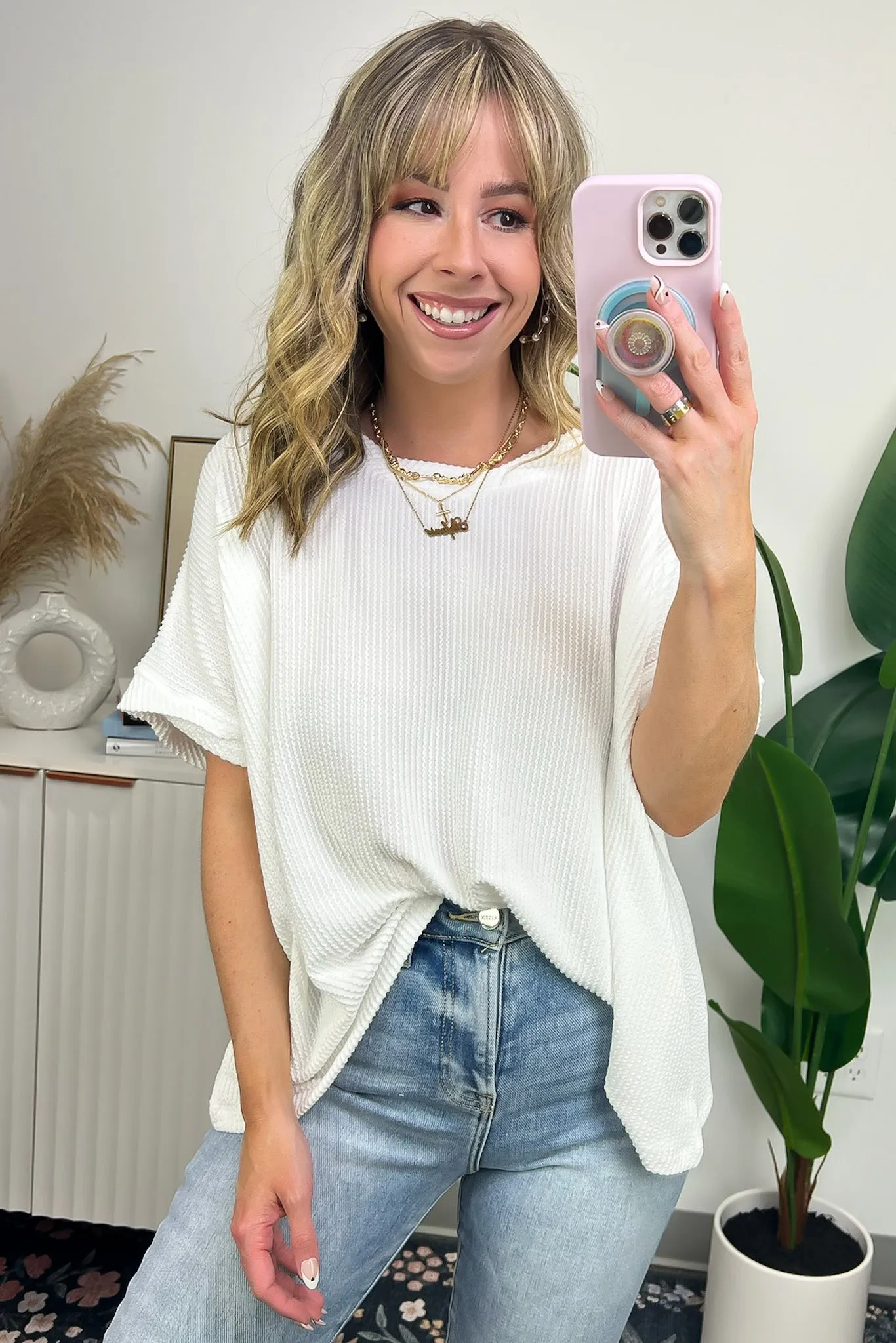 Adriano Rib Knit Twist Sleeve Top - BACK IN STOCK