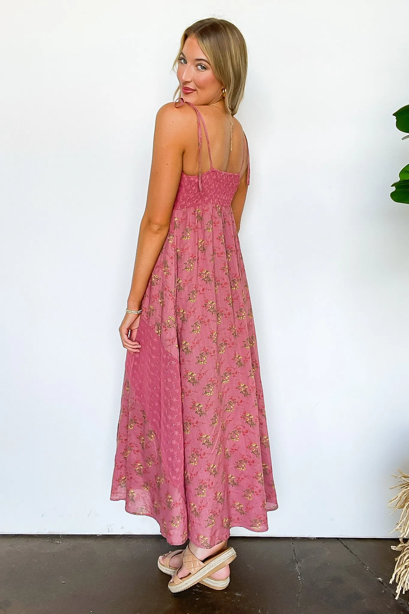 Aeres Floral Lace Mix Patchwork Maxi Slip Dress