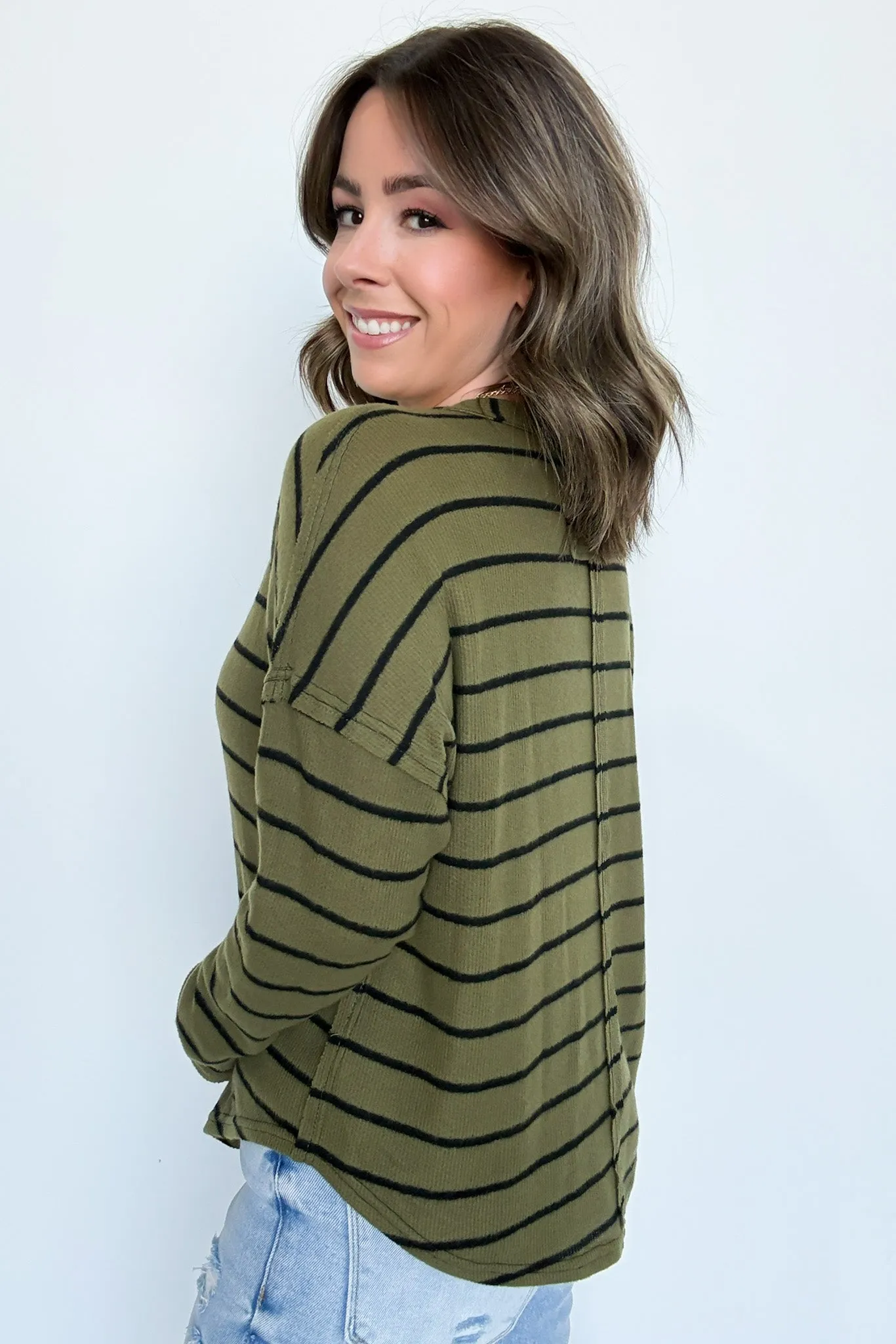Ainslee Striped V-Neck Knit Top - FINAL SALE