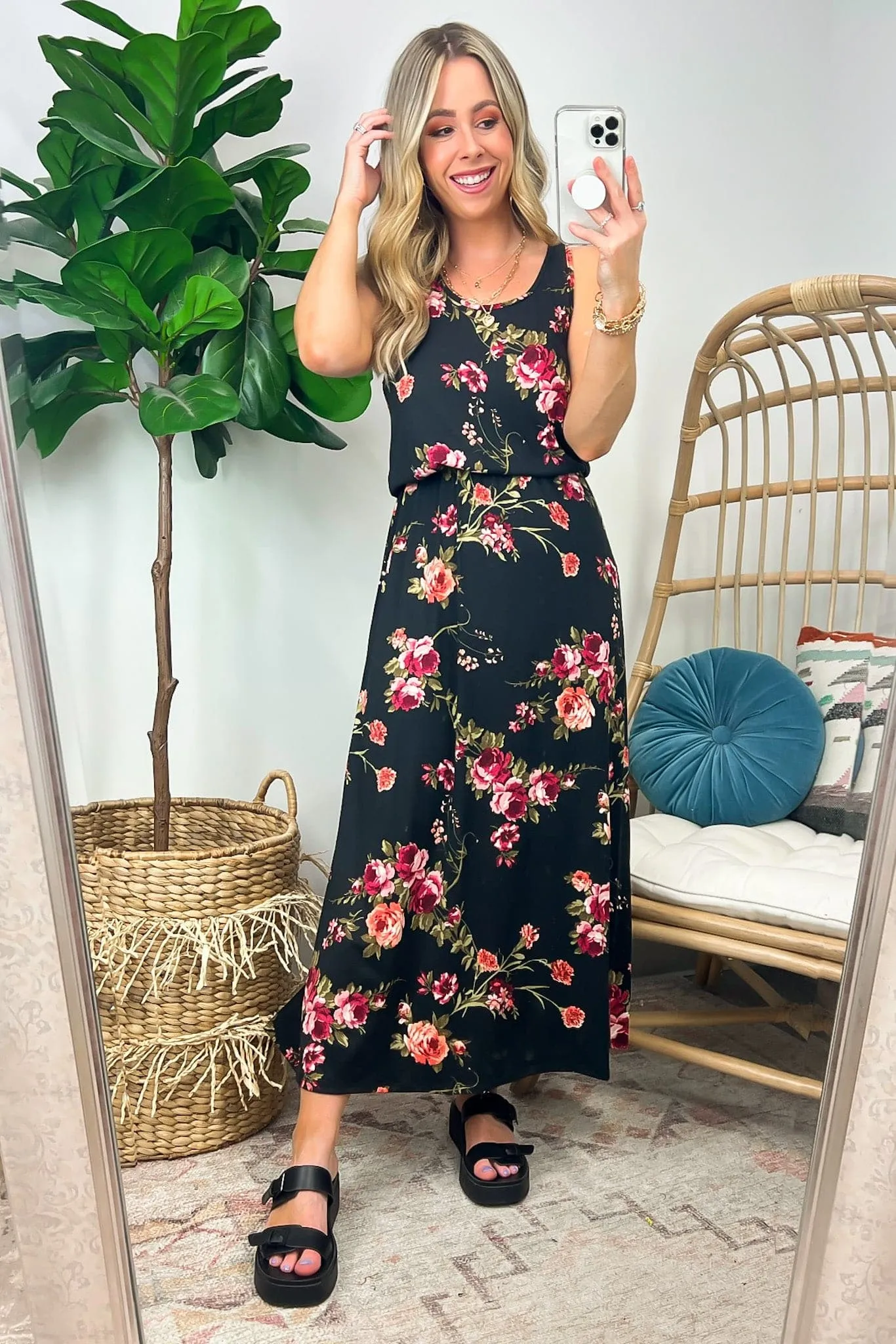 Albrade Floral Racerback Maxi Dress - FINAL SALE