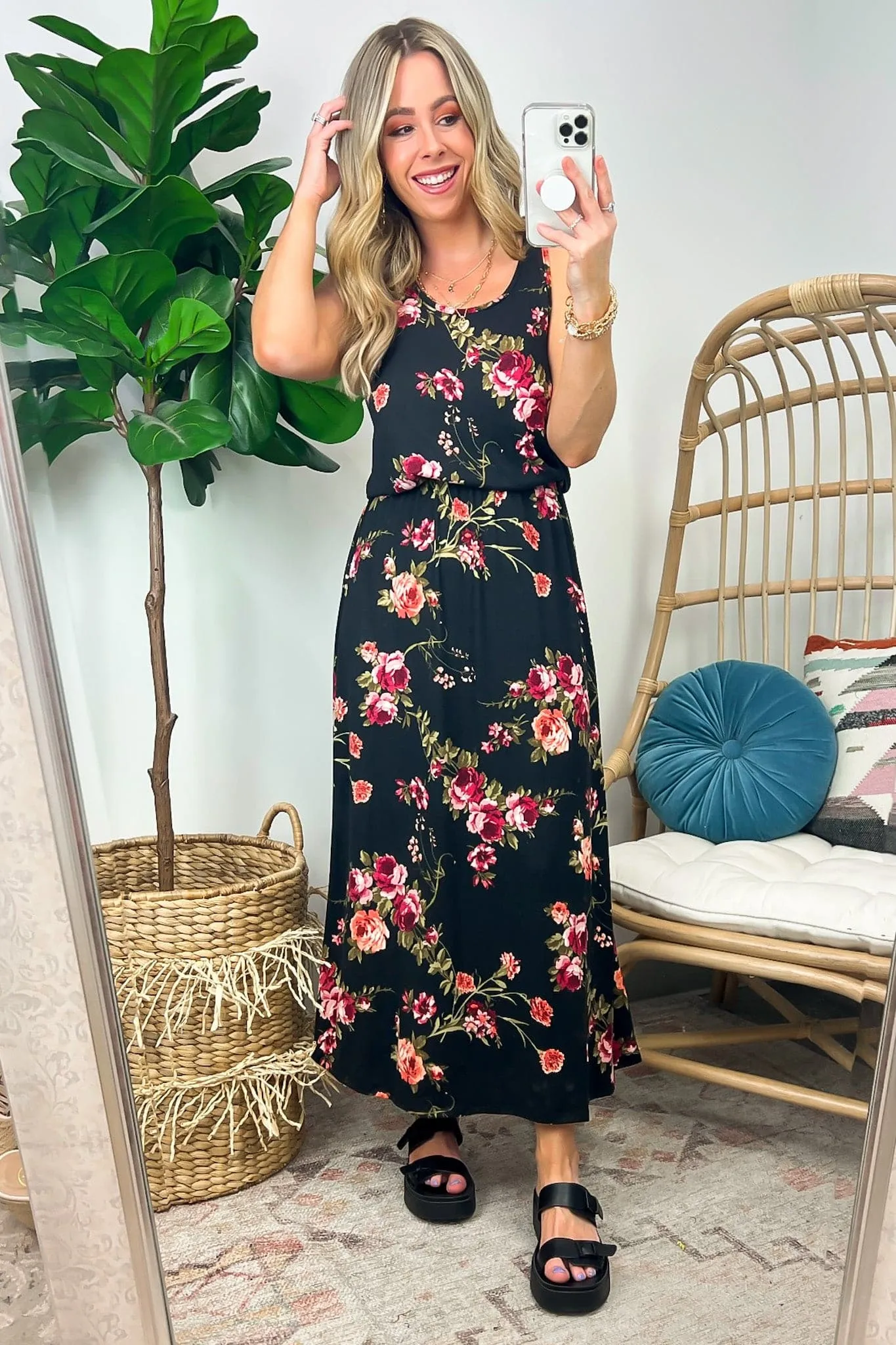 Albrade Floral Racerback Maxi Dress - FINAL SALE