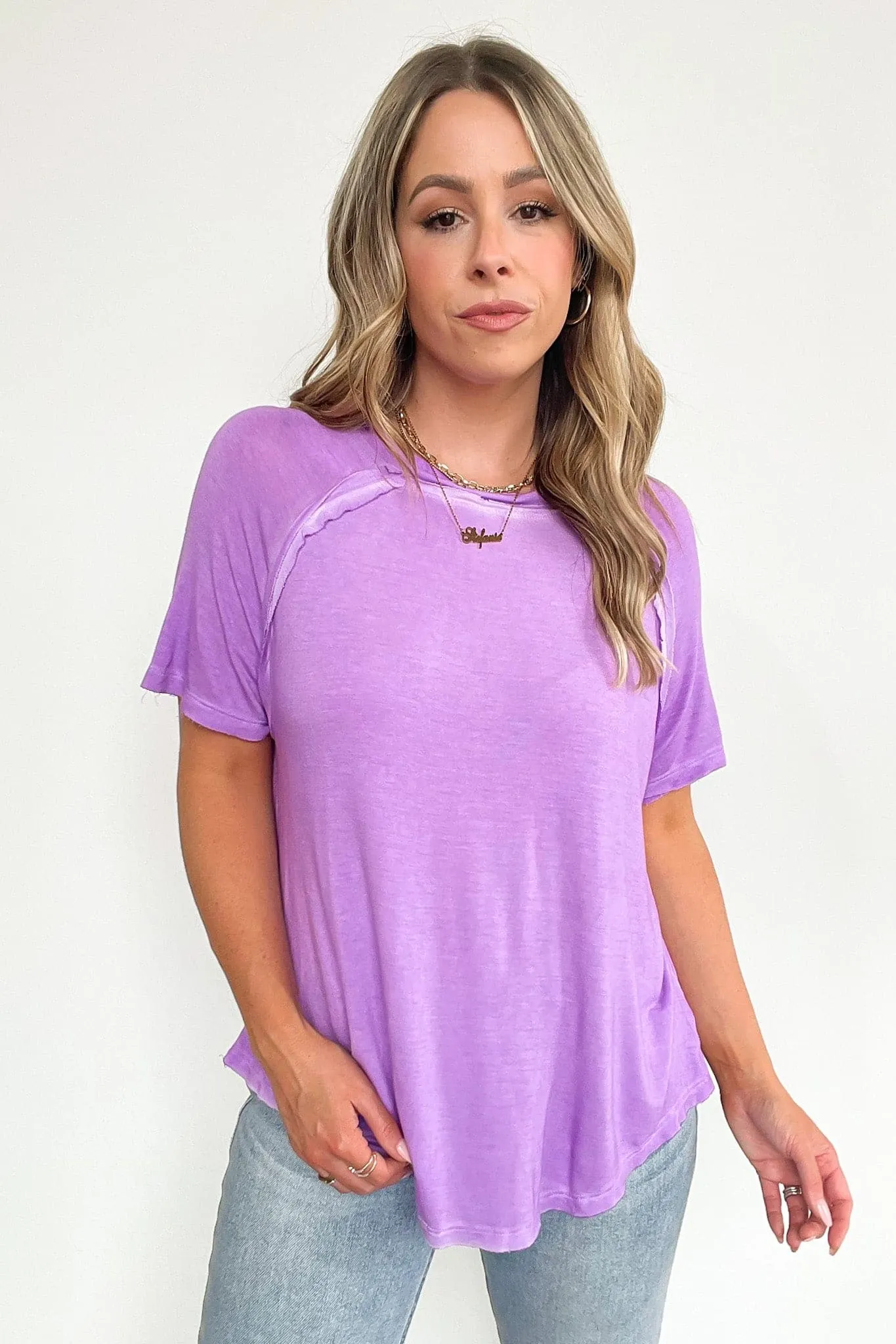 Alexi Mineral Washed Short Sleeve Relaxed Top - BACK IN STOCK