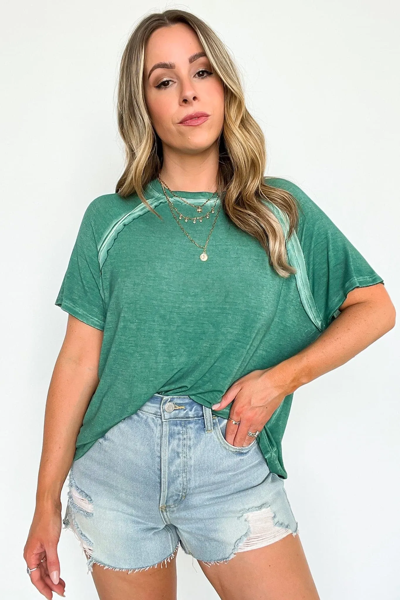 Alexi Mineral Washed Short Sleeve Relaxed Top - BACK IN STOCK