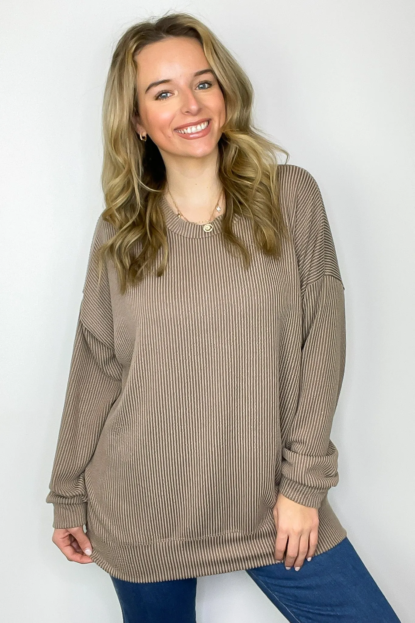 Alexia Rib Knit Oversized Top