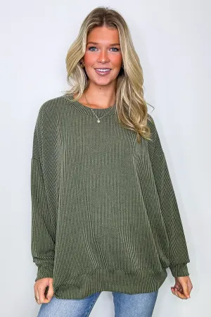 Alexia Rib Knit Oversized Top