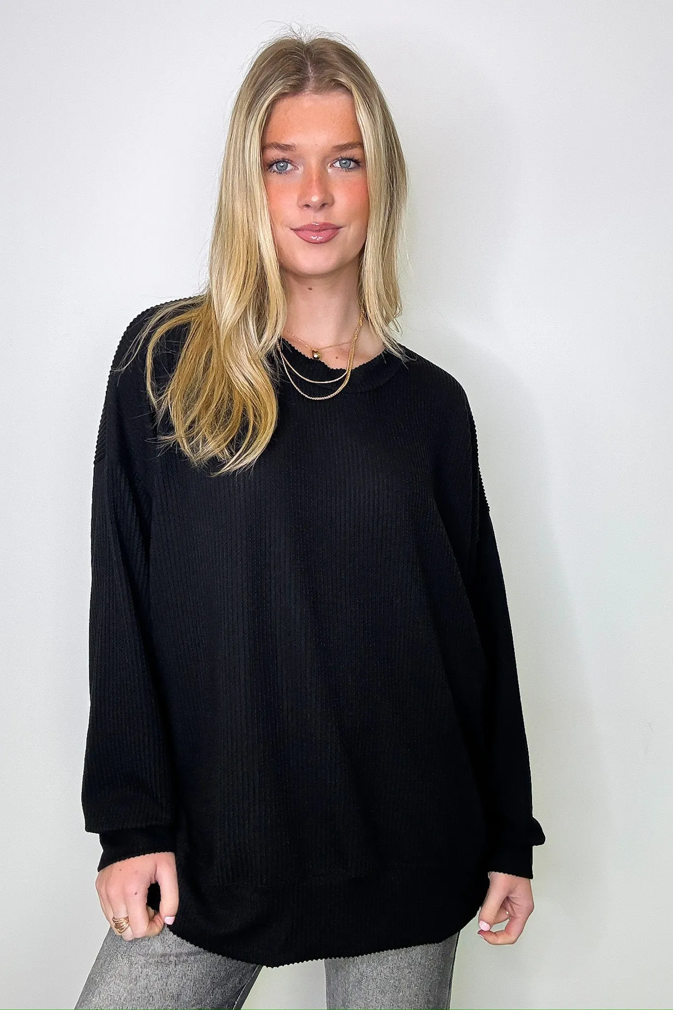 Alexia Rib Knit Oversized Top