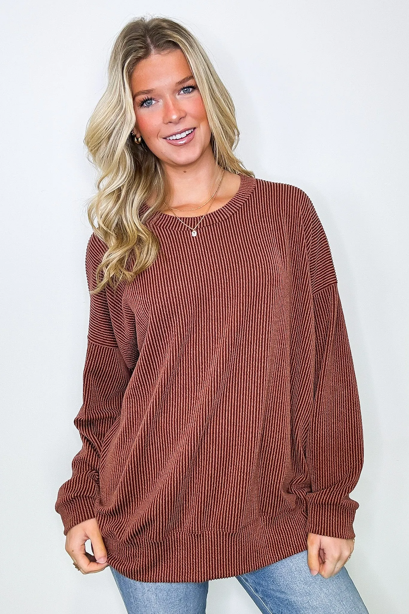 Alexia Rib Knit Oversized Top