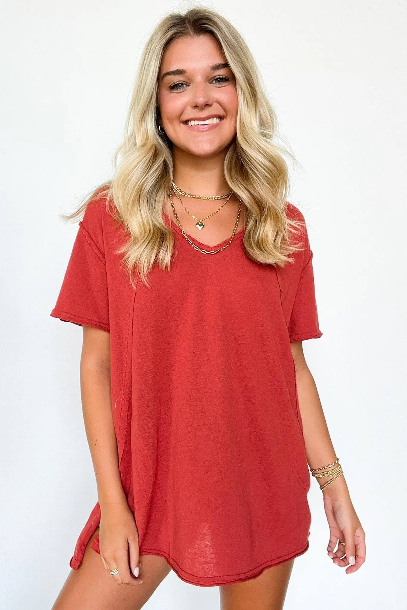 All I Need Relaxed Fit V-Neck Top - FINAL SALE