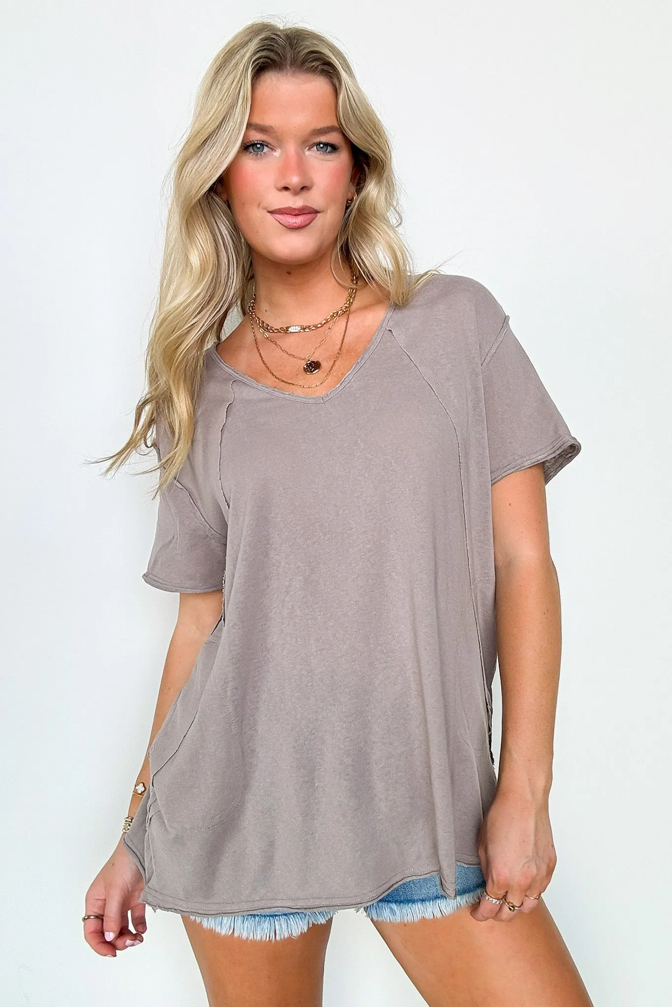 All I Need Relaxed Fit V-Neck Top - FINAL SALE