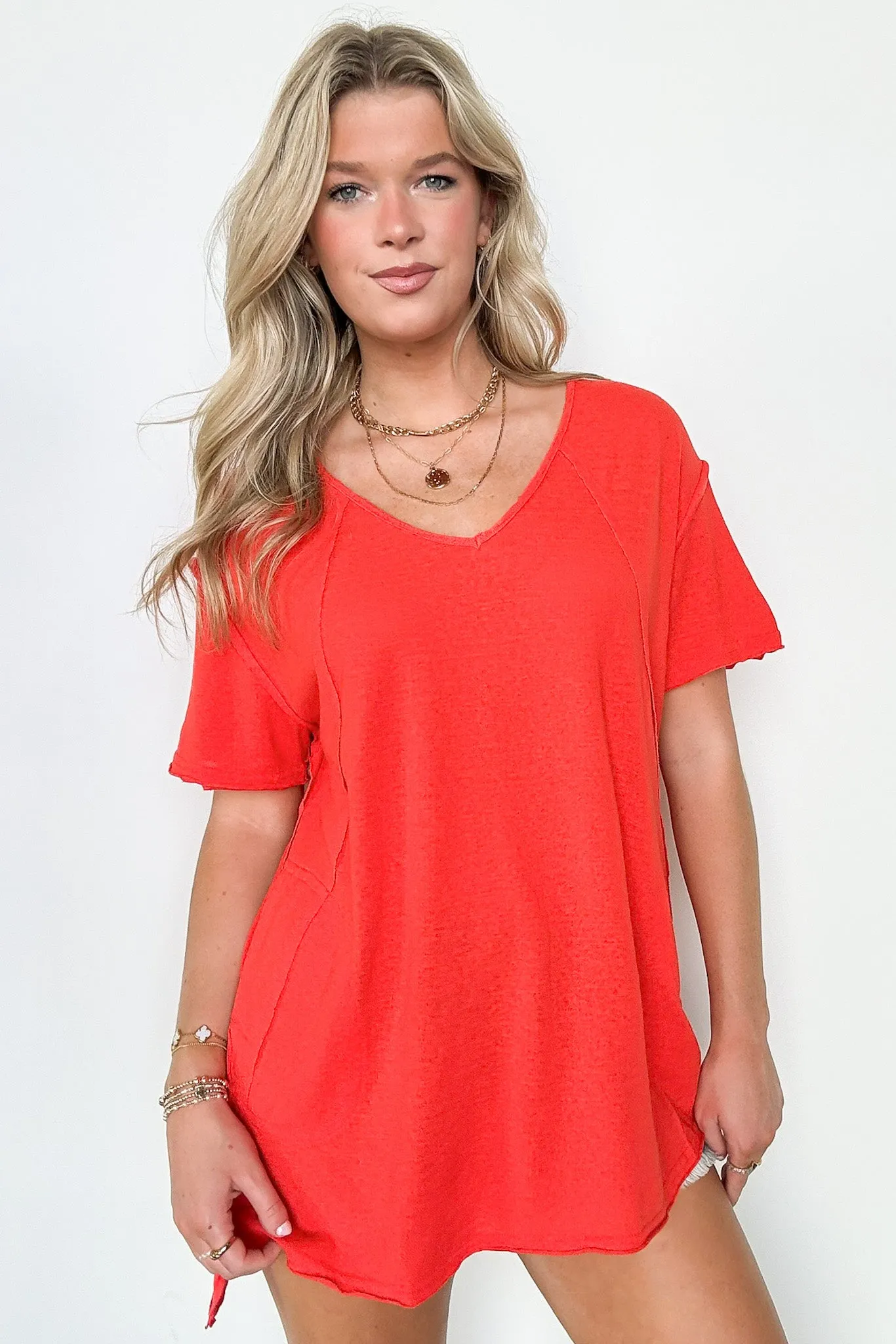 All I Need Relaxed Fit V-Neck Top - FINAL SALE