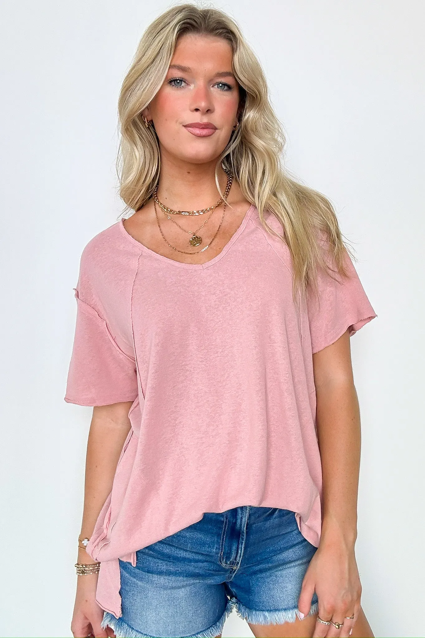 All I Need Relaxed Fit V-Neck Top - FINAL SALE