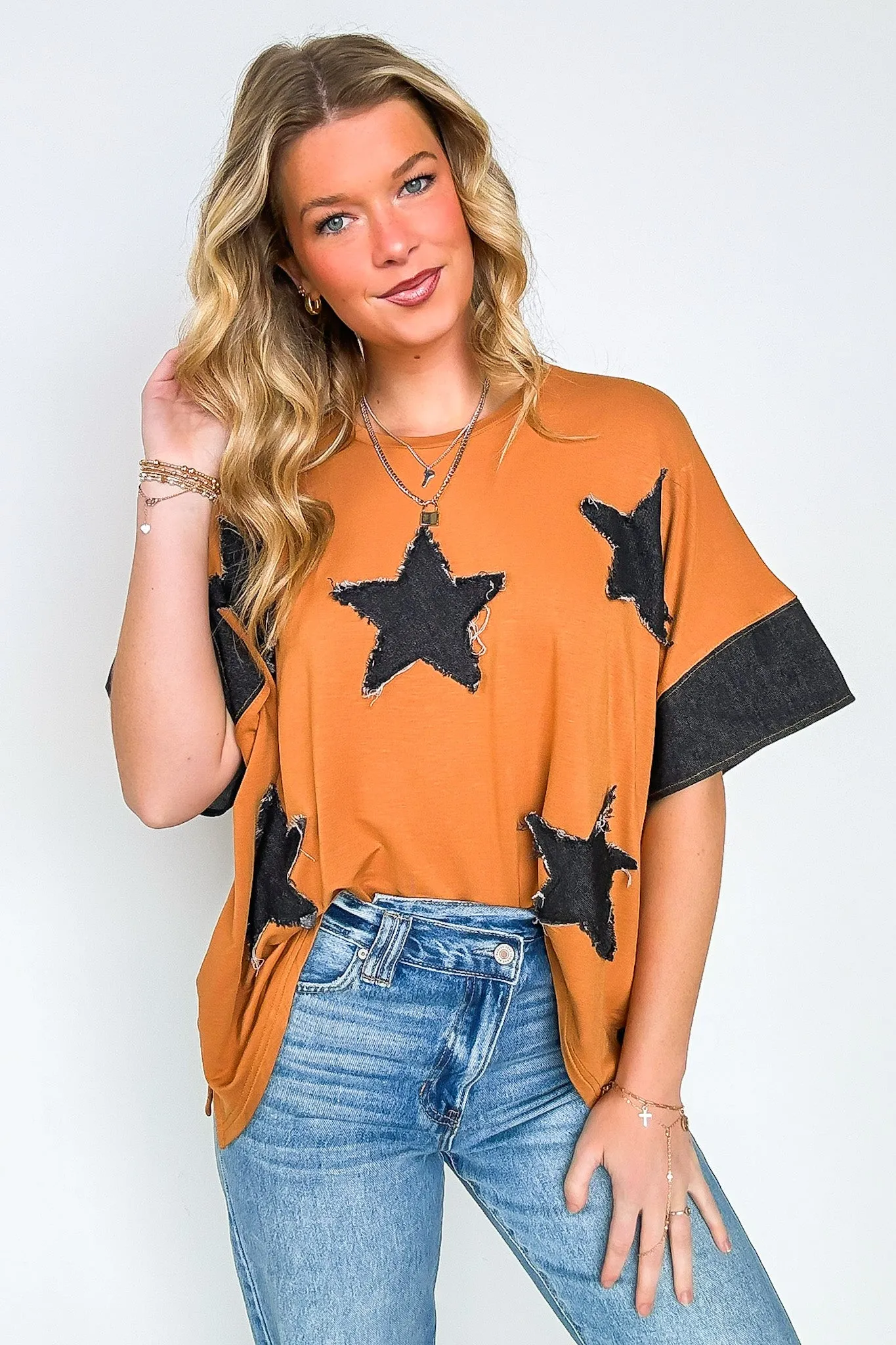 All the Galaxy Star Patchwork Top