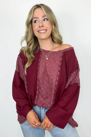 Allie Brushed Check Waffle Knit Top - BACK IN STOCK