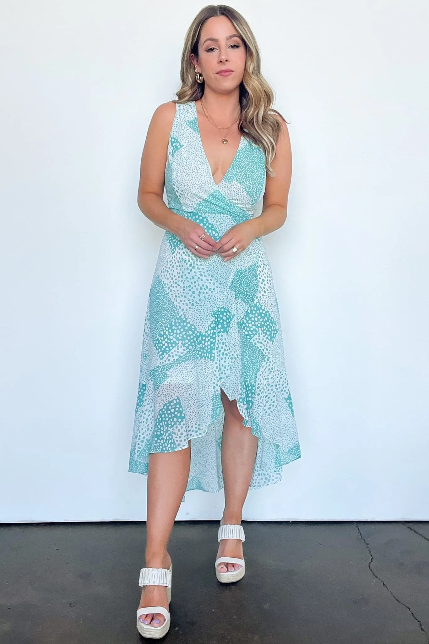Aluna Patchwork Ruffle Hem Dress - FINAL SALE