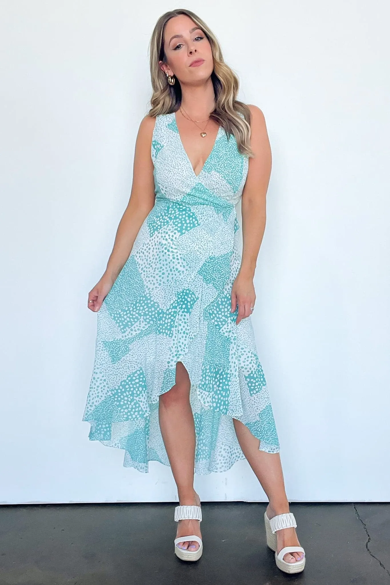 Aluna Patchwork Ruffle Hem Dress - FINAL SALE