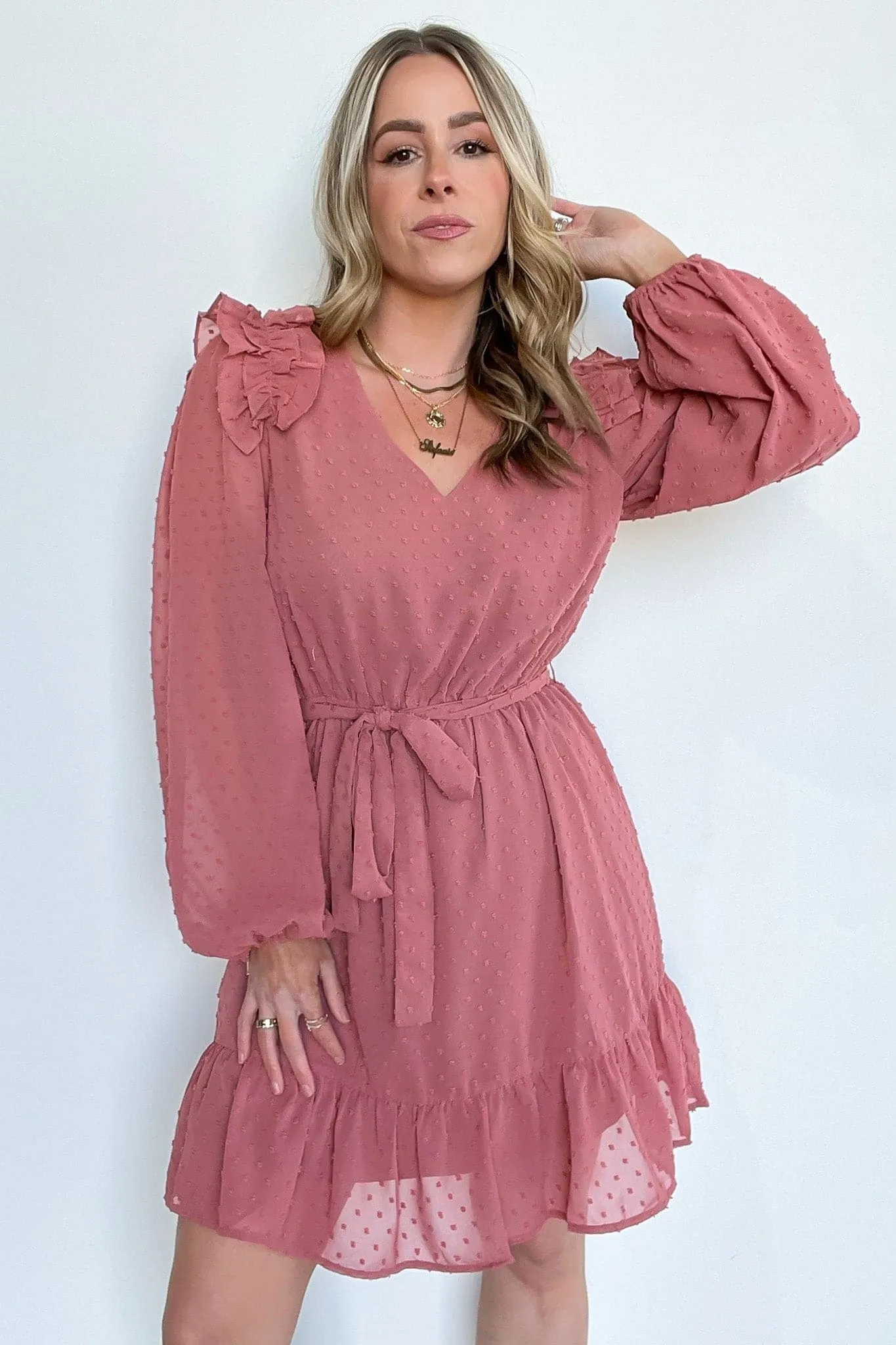 Always Stunning Swiss Dot Ruffle Dress - FINAL SALE