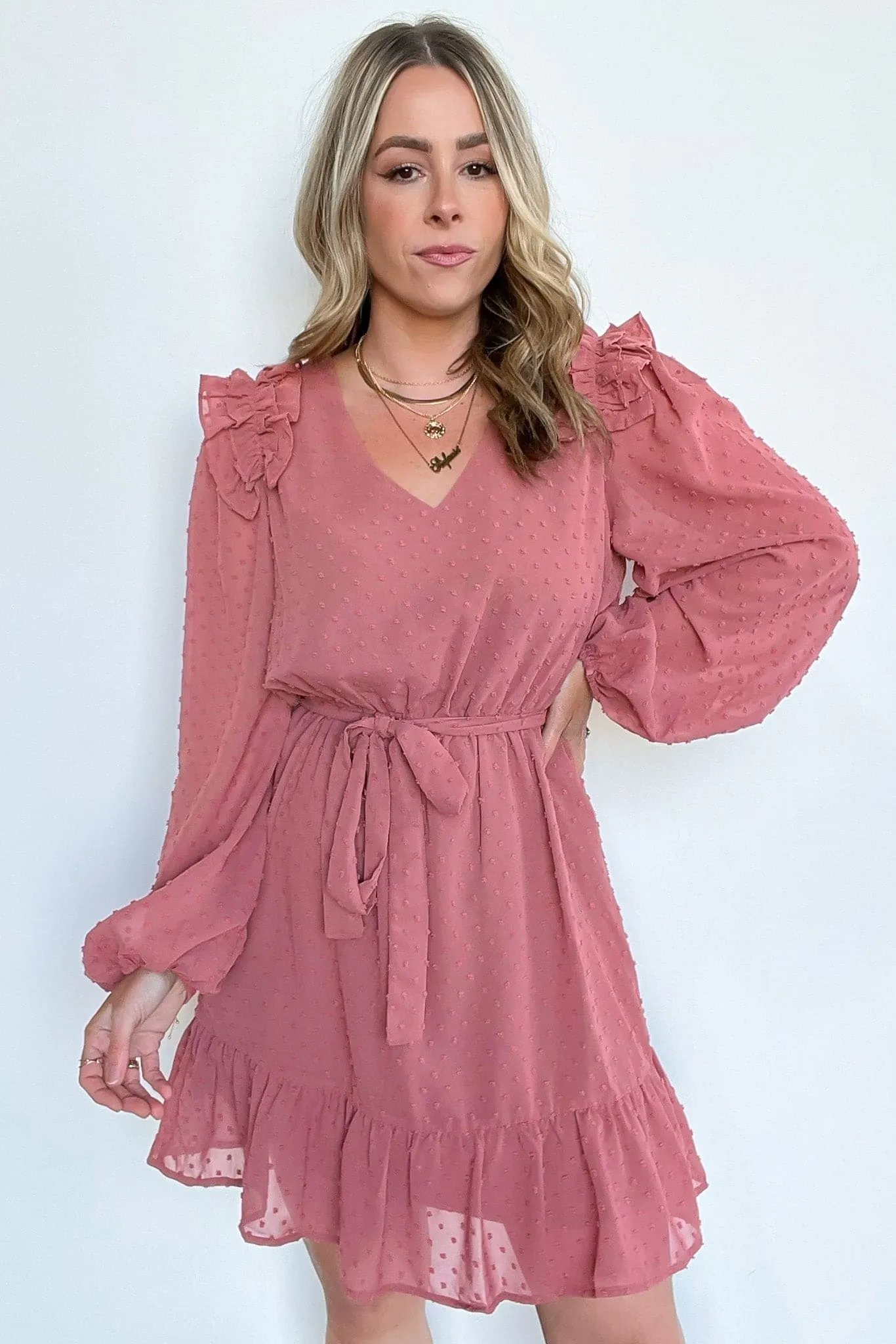 Always Stunning Swiss Dot Ruffle Dress - FINAL SALE